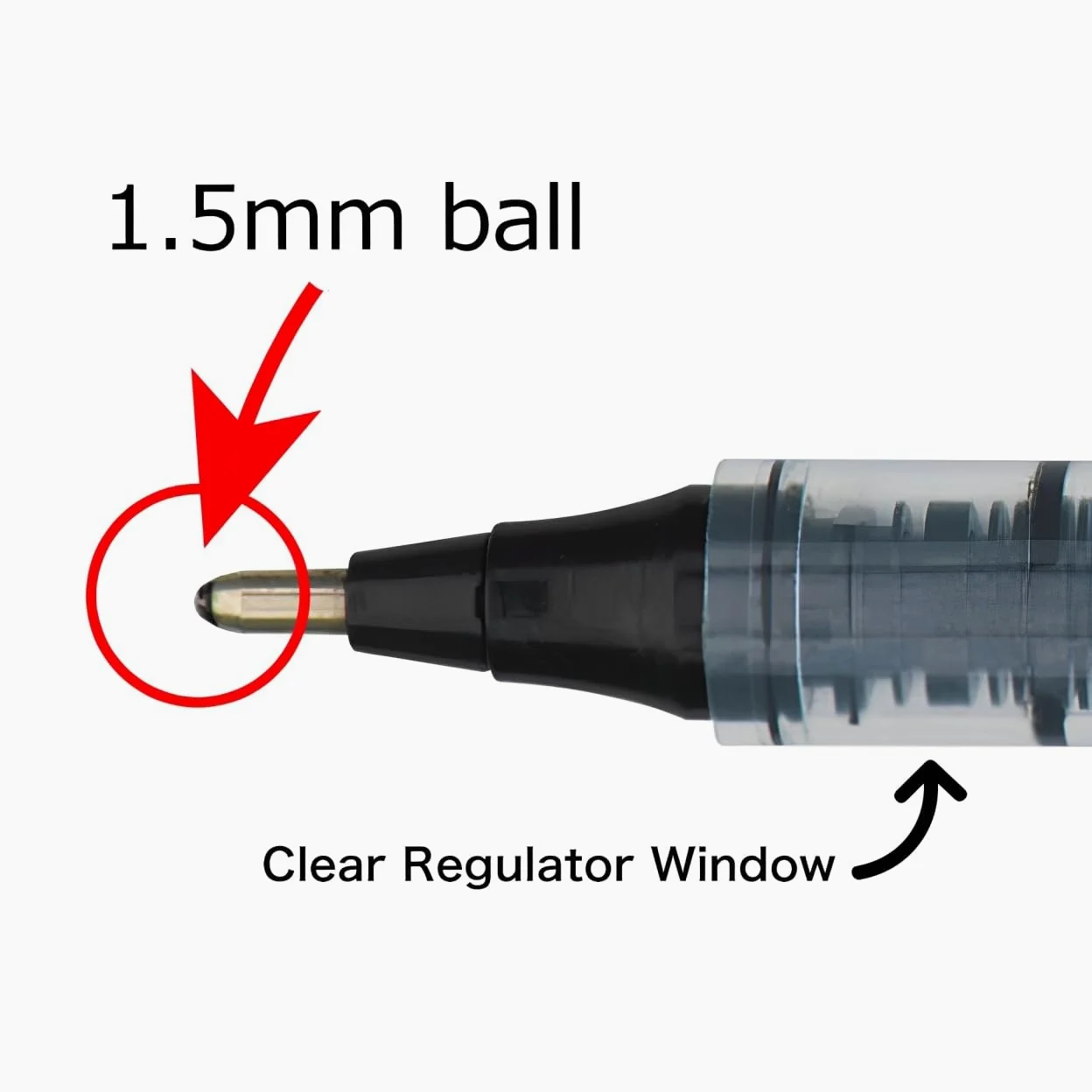 OHTO Fude Ball Bio 1.5 - Penna a sfera ultra audace da 1,5 mm, inchiostro a base d'acqua, senza biocidi, nero, CFR-15FBO-BK, confezione da 12