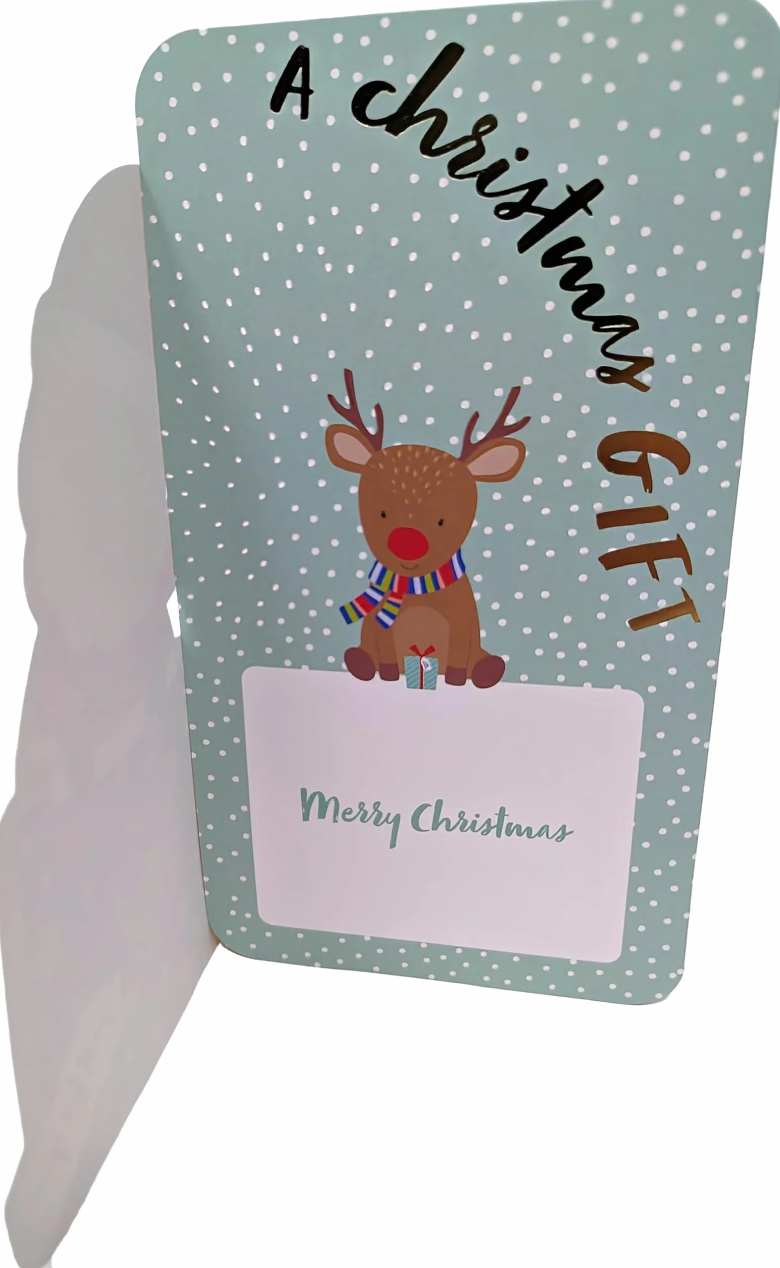 Portafogli Natalizi per Bambini con Buste – Lamina d'Oro Lucida – Simpatici Disegni Babbo Natale, Pinguino, Albero, Renna – Saluto Buon Natale – Confezione Ecologica