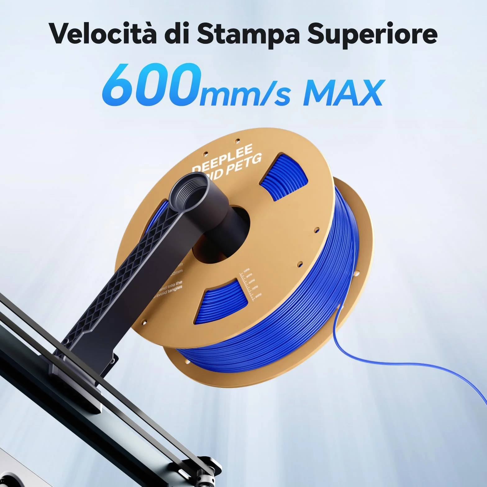 DEEPLEE Filamento PETG Rapido 1.75 mm 1 kg Trasparente Alta Resistenza agli Urti per Stampanti 3D FDM