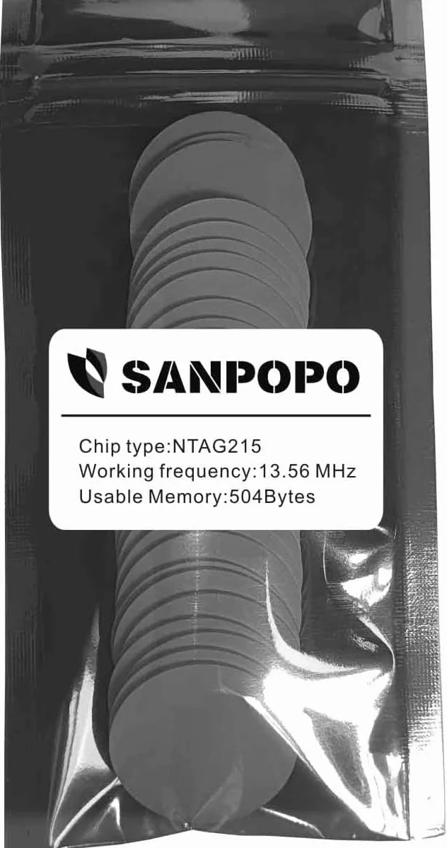 100 etichette NFC NTAG215 NFC bianche adesive NFC compatibili con TagMo e Amiibo con retro adesivo per un facile fissaggio