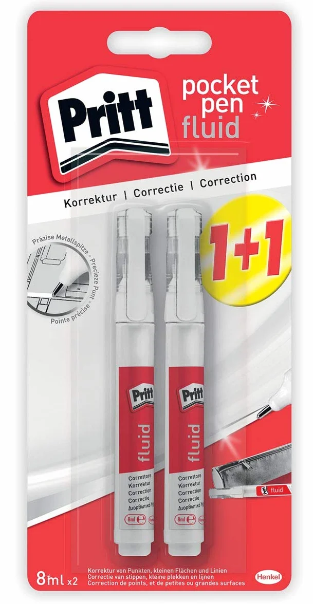 Pritt Correzione Pocket Pen liquido, 2 x 8 ml
