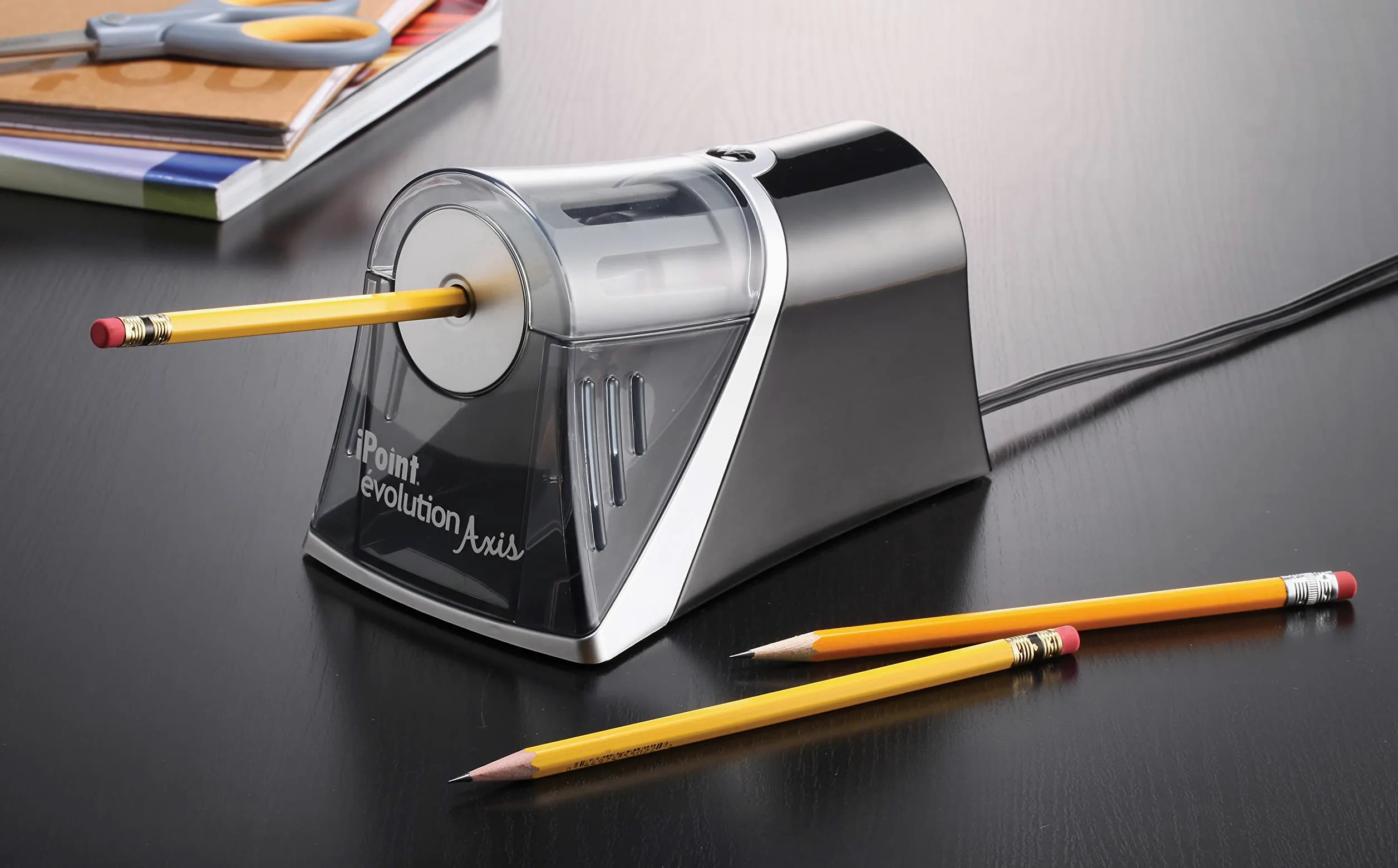 Westcott Asse iPoint Evolution temperamatite elettrico per casa o ufficio, case of 12 (15510) Single Black/Silver