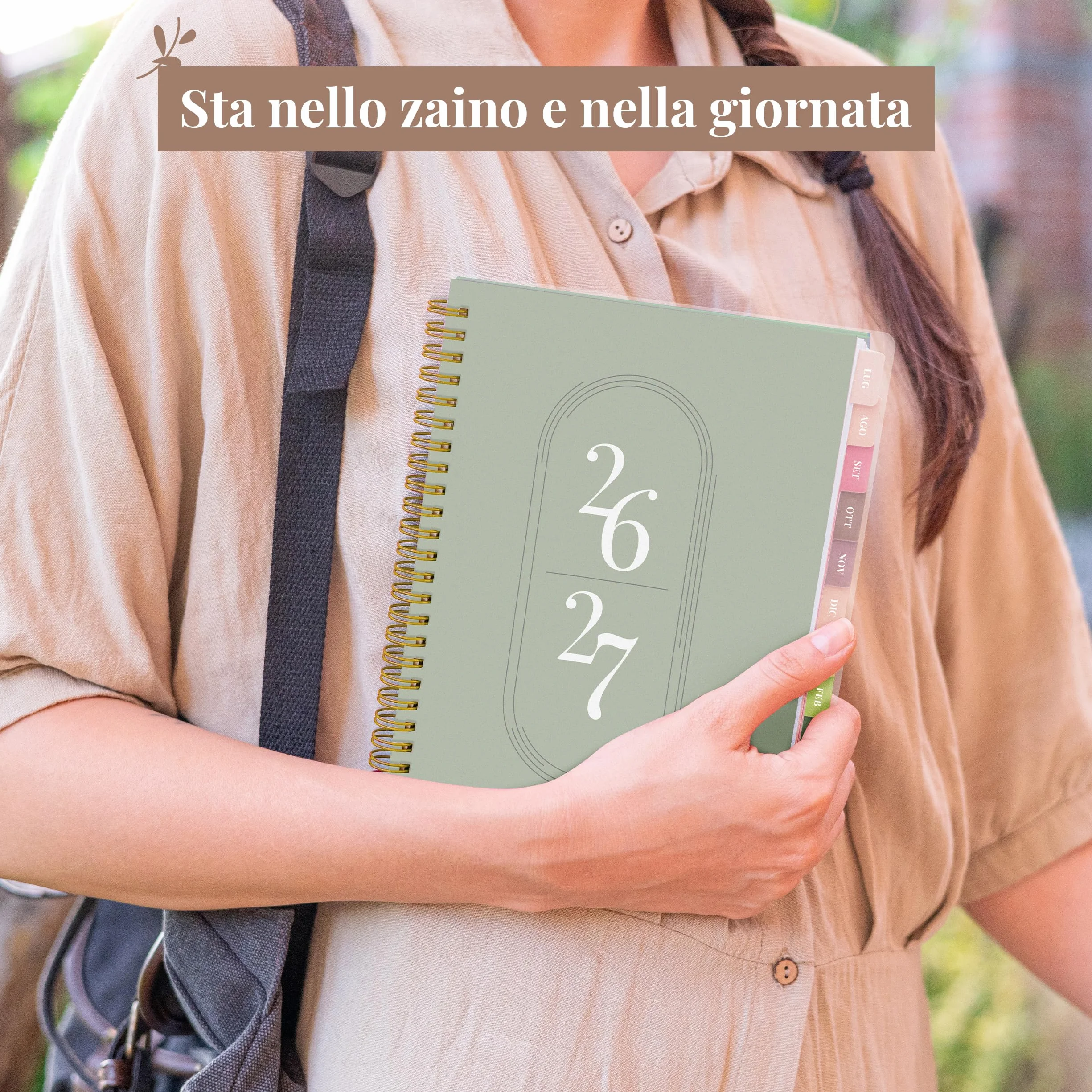 Rileys Agenda Accademica 2026–2027 Settimanale con Giornaliera Planner Scuola Lavoro 20x15 cm Verde Italiano