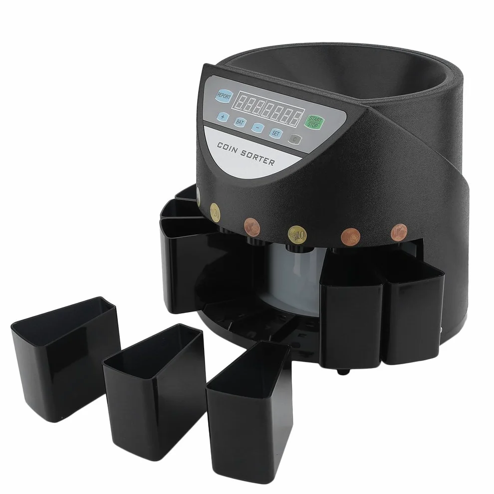 yesper Conta Monete muenzzaehl macchina monete sortierer monete Euro soldi macchina contasoldi Coin Counter Sorter 300 pezzi/min Nero