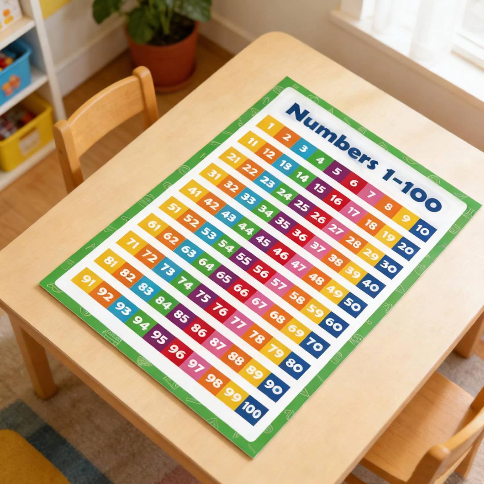 Poster educativo alfabeto numeri per bambini età prescolare asilo scuola ufficio interno