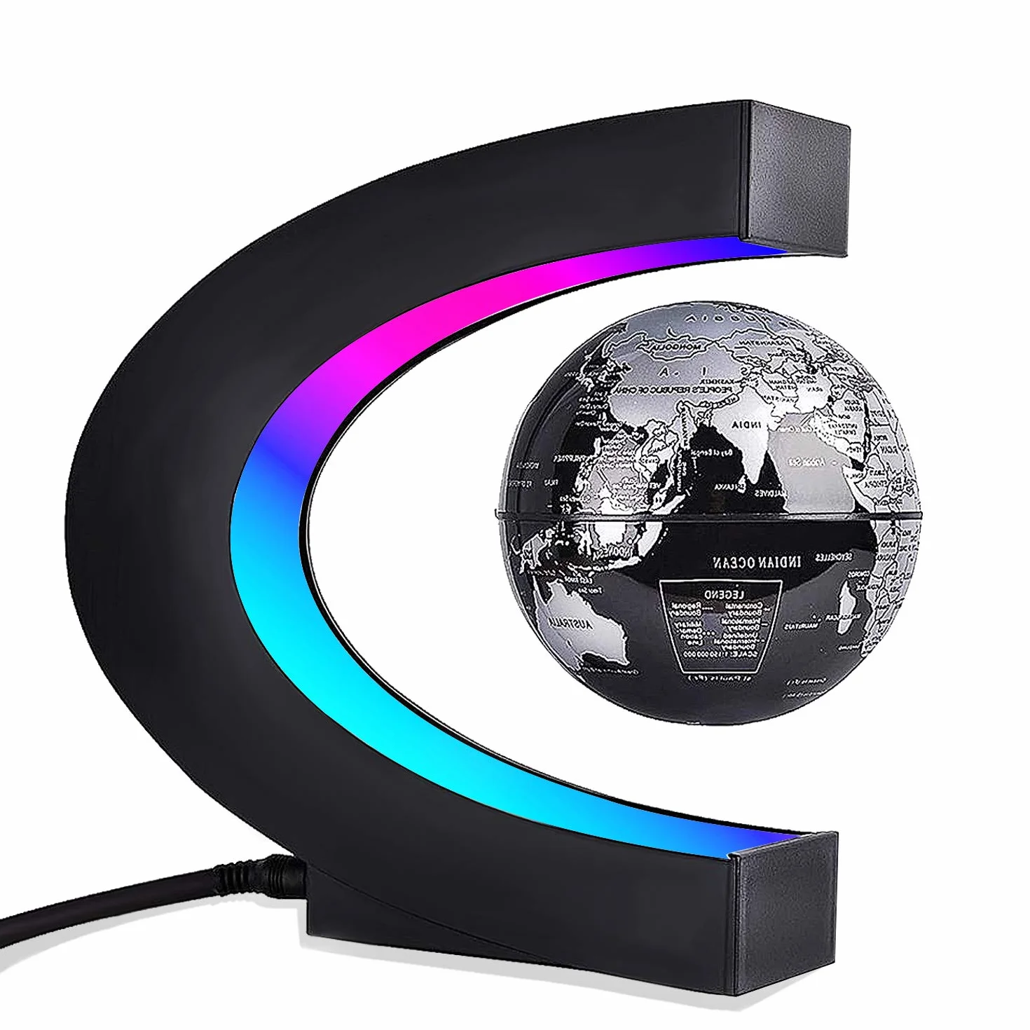 Globo C Magnetico Mappamondo Luminoso levitazione Magnetica a Forma di Sfera Galleggiante Globe World Map Regalo Galleggiante LED-Casa,Ufficio,Scrivania da Classe,d'Affari Decorazione