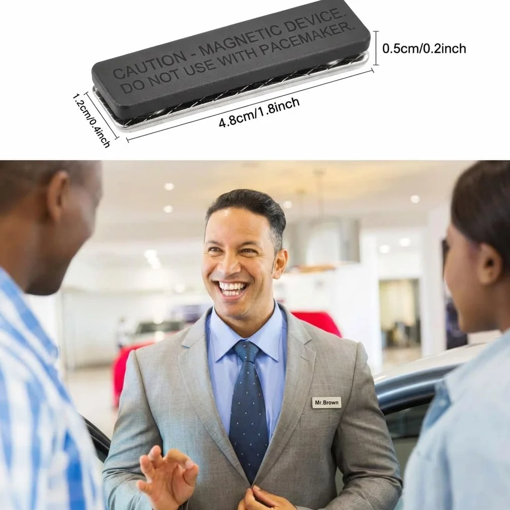 Badge Magnetico Autoadesive 12 Pezzi con 3 Potenti Magneti al Neodimio per Bavero Giacca