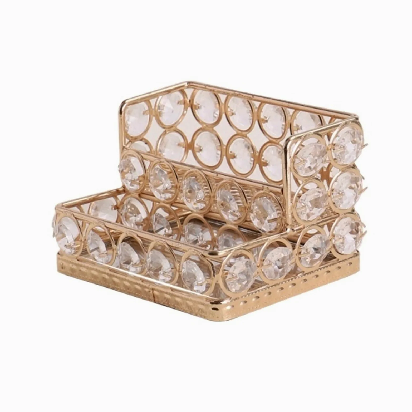 Porta Biglietti da Visita Porta Biglietti da Visita Espositore Porta Biglietti da Visita per Ufficio Organizzatore Biglietti da Visita (Oro 11x9x7cm)