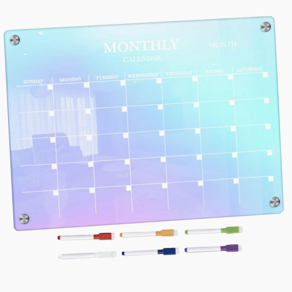 OSALADI Calendario Mensile Cancellabile Secco Per Frigorifero Magnetico Lavagna Bianca Mensile in Planner Per Pianificazione Dei Pasti