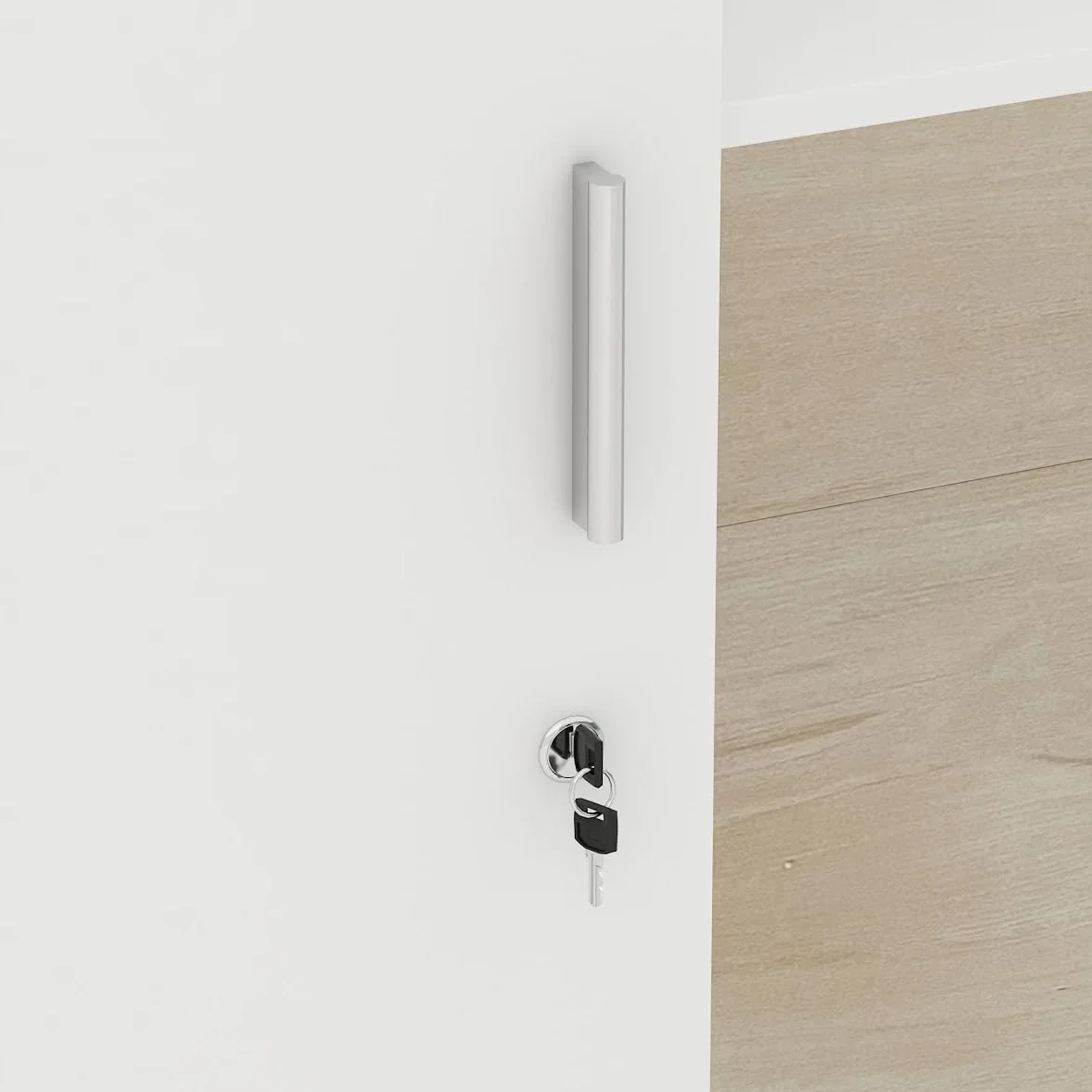Banco reception, banconi per reception grandi, reception tavolo bancone con ripiani regolabili, banco reception ufficio bancone, colore legno e bianco, 180 X 60 X 110 cm, MDF