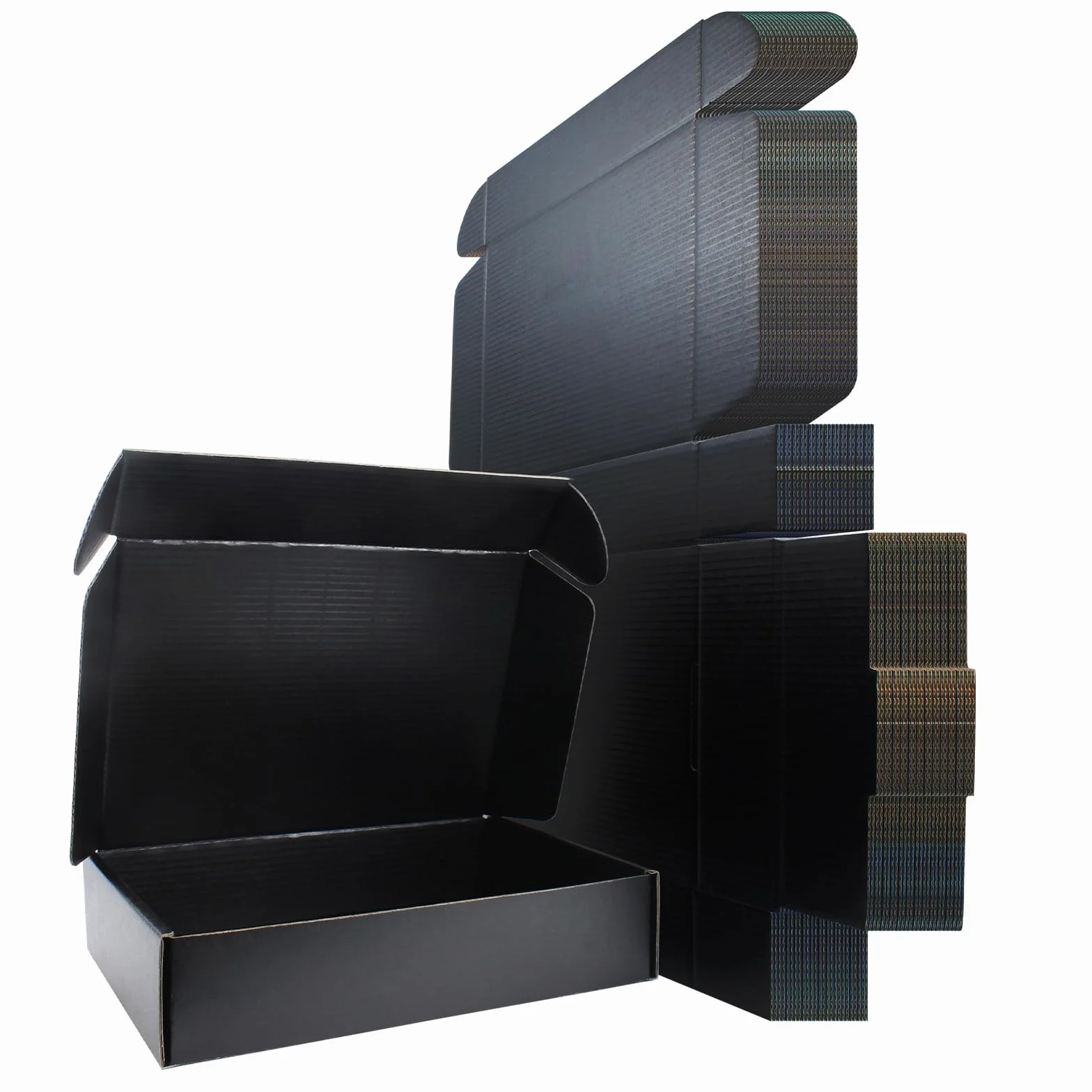 20 x 14 x 4 cm Scatola postale pieghevole nera – cartone riciclabile – nero dentro e fuori – per gioielli, cioccolatini, hobby creativi e regali – confezione da 25