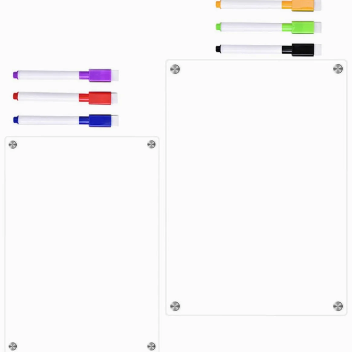 1set Lavagna Magnetica da Frigorifero in Acrilico Trasparente con Pennarelli Lavagnetta Settimanale Cancellabile per Pianificazione Quotidiana e Promemoria Famiglia