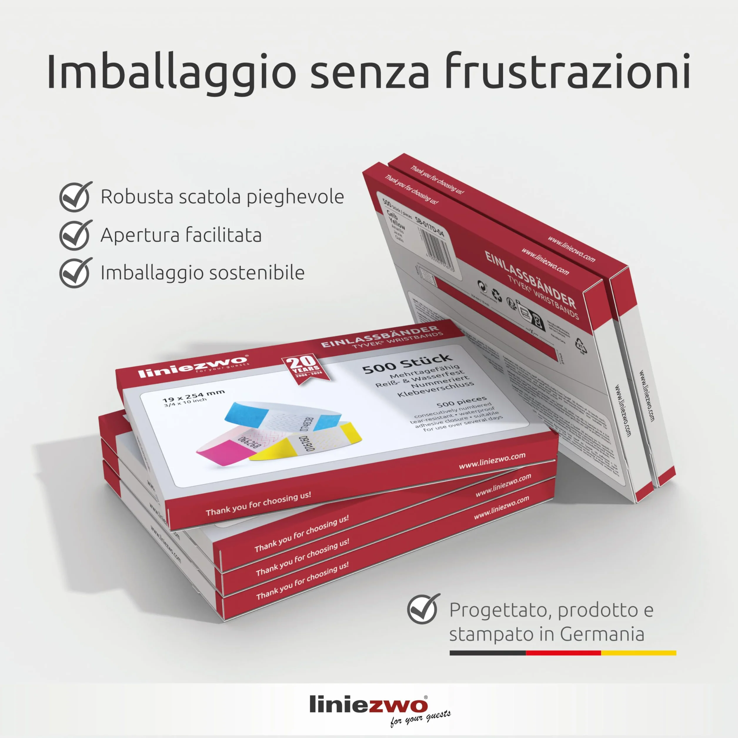 Braccialetti di identificazione 19 mm Lilla, Confezione da 500