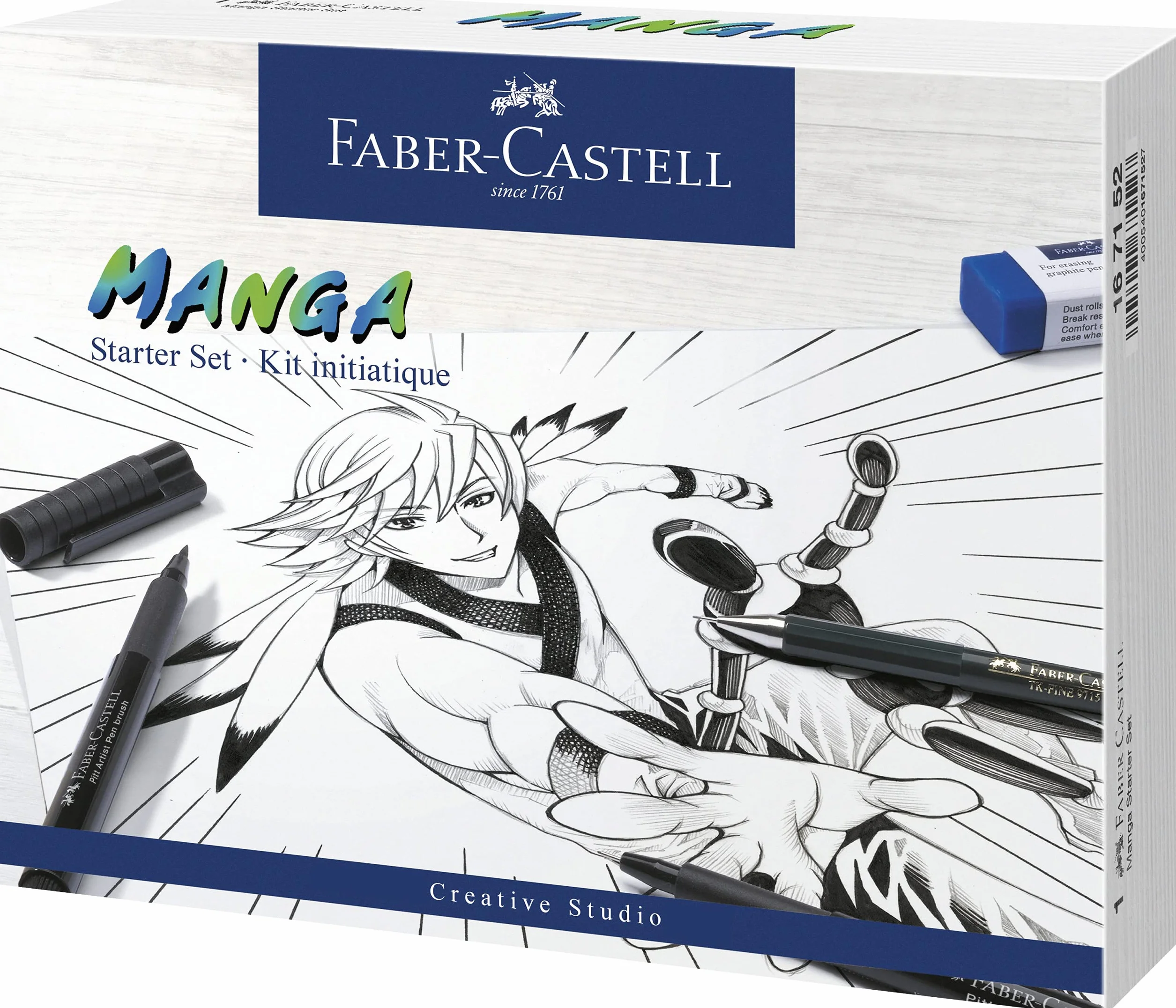 Faber-Castell Manga Set Starter Pitt Artist Pen & 167132 Pitt Artist Manga Set Nero Set 4 Punte Xs, S, F, B
