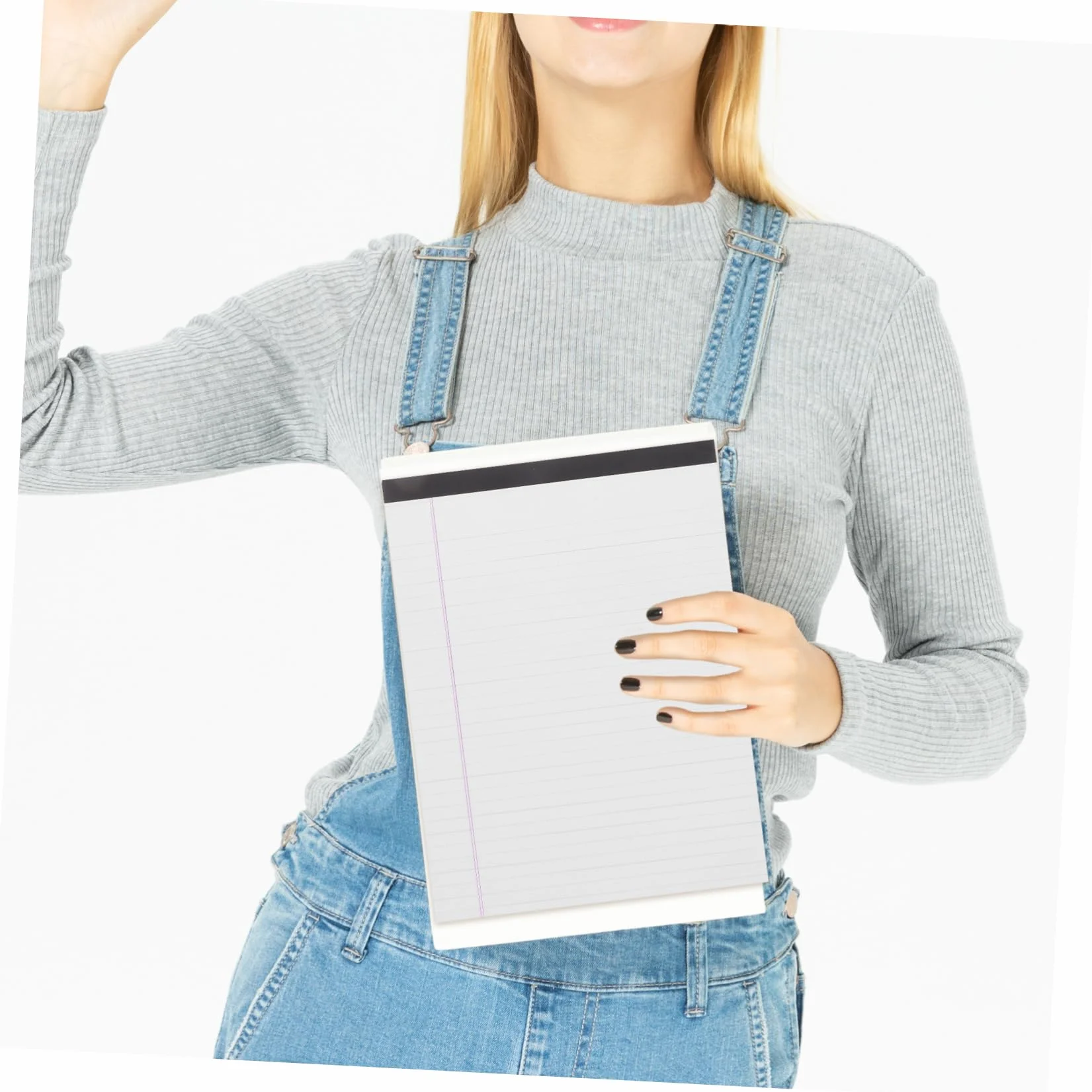 Blocco Note Legale A4 Bianco 4 Pezzi Righe Larghe Carta di Facile da Strappare per Ufficio e Studenti