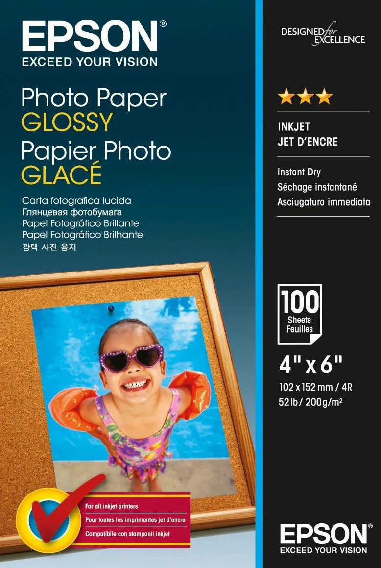 Epson Carta Fotografica Lucida 10x15cm 100 Fogli Bianco