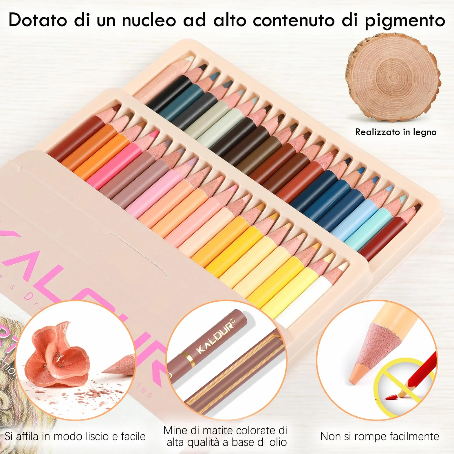 KALOUR PDAS 36 Toni Pelle Matite Colorate Set Ritratto a Base di Olio per Principianti Artista Adulto