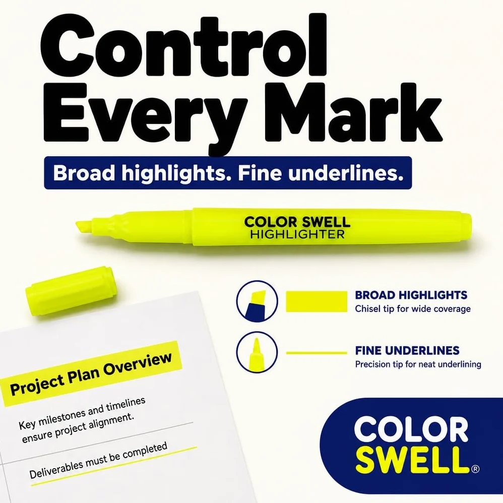 Color Swell Evidenziatori gialli, confezione da 96