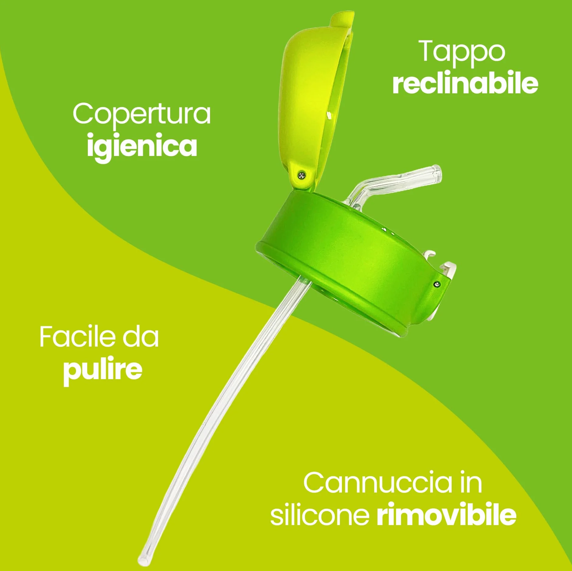 Borraccia termica Tema panda 460ml Acciaio BPA free Cannuccia Mantenimento caldo 12h freddo 24h
