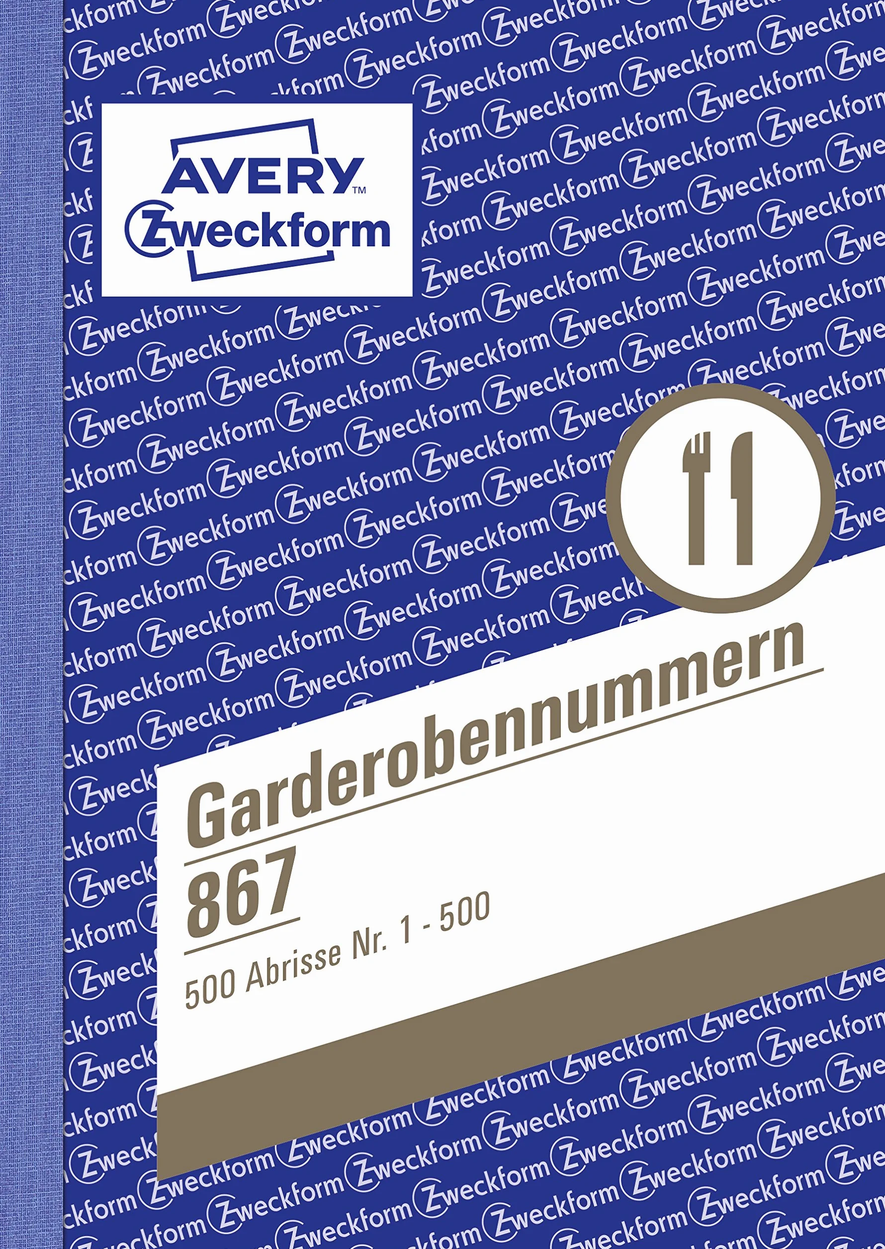 Avery Zweckform 867-5 - Numeri per guardaroba, formato A6, numeri da 1 a 500, 5 colori, confezione da 5