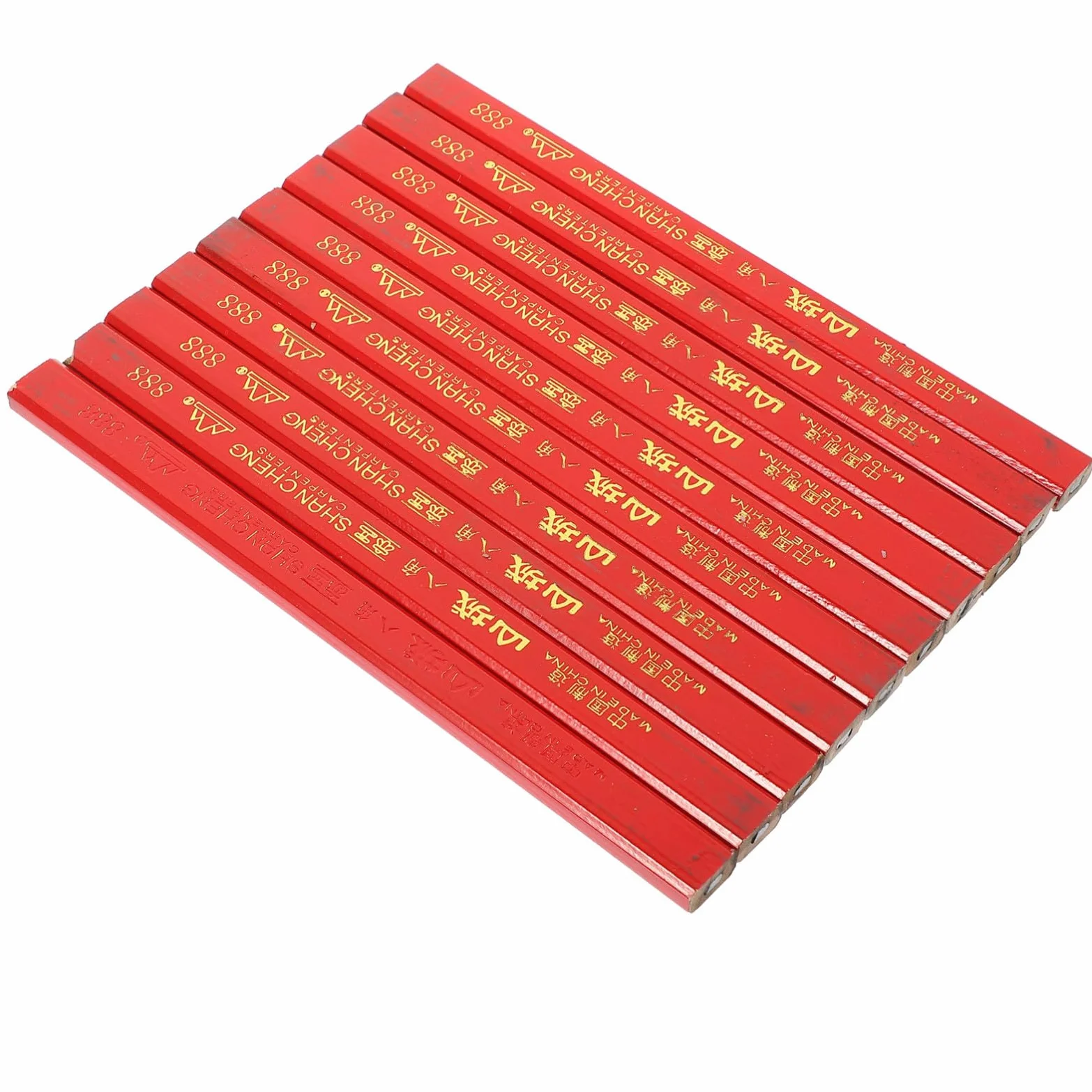 PLAFOPE 72 Matite da Carpentiere in Legno Ottagonale Rosso, Matite da Lavoro Resistenti alla Caduta per Scrittura su Superfici Ruvide e Lavorazione del Legno