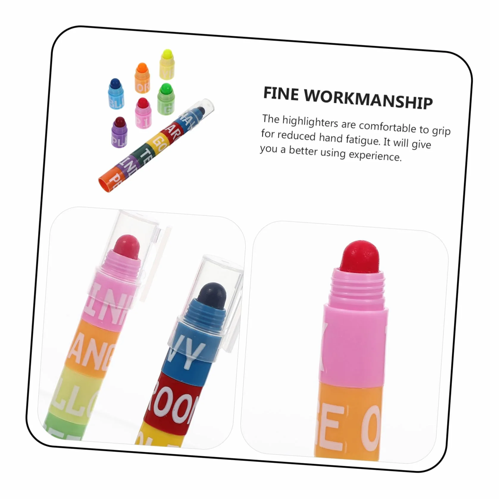 Gatuida 6 Set Evidenziatori Colorati per Studenti Penne Fluorescenti Creative con Design Splicing per Annotare Disegnare e Scolastico Portatili e Facili Usare