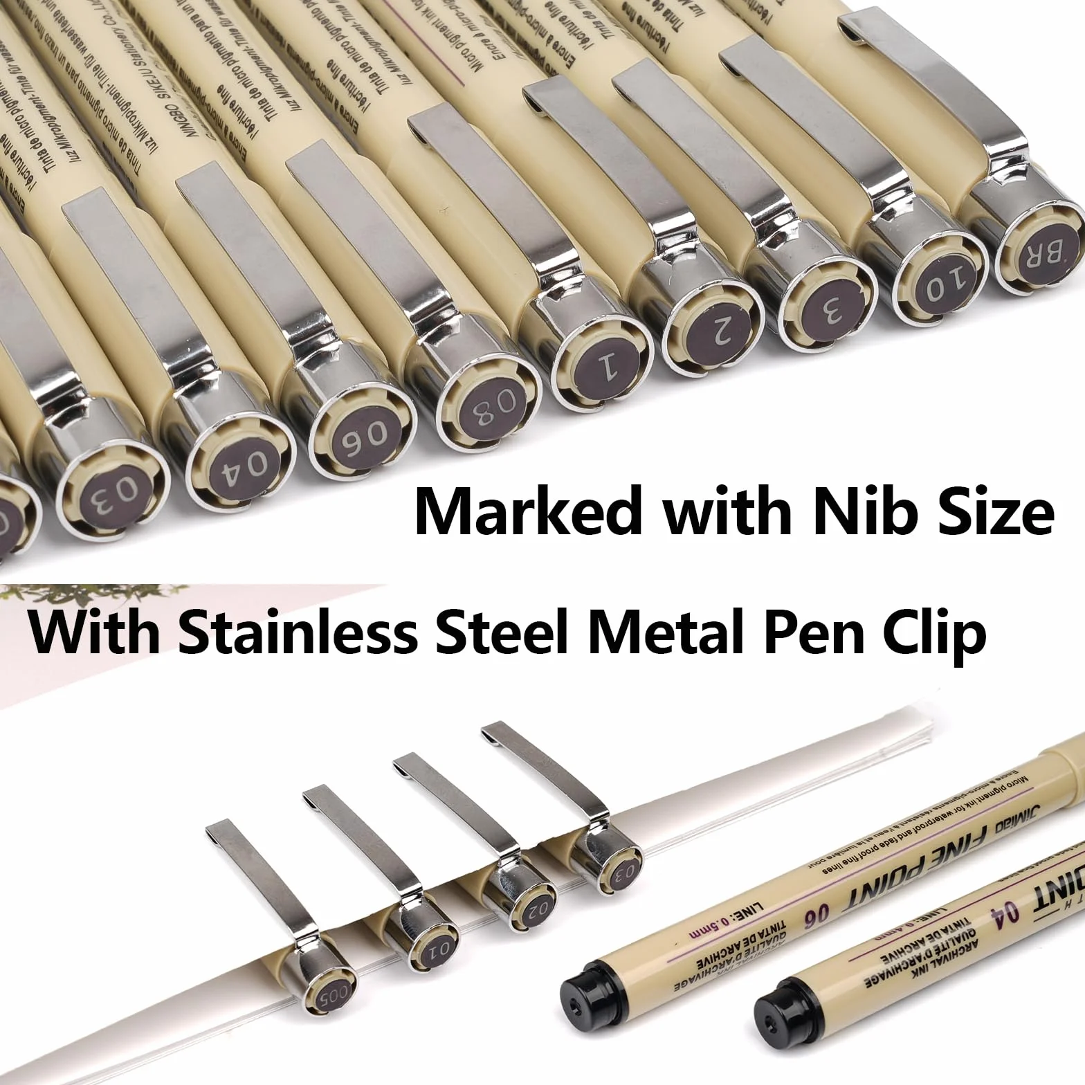 Svalor Penne a punta fine Micron 12 pezzi Nere diverse larghezze di linea per disegno illustrazione