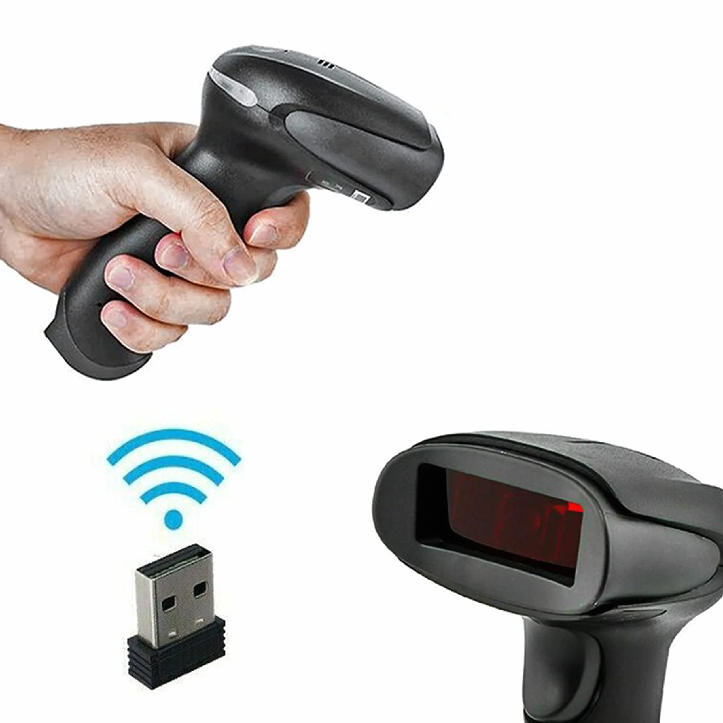 SIMPLETEK – Lettore Codici a Barre Wireless, Pistola Barcode Senza Fili, Scanner per Lotteria Scontrini e Gestione Vendite