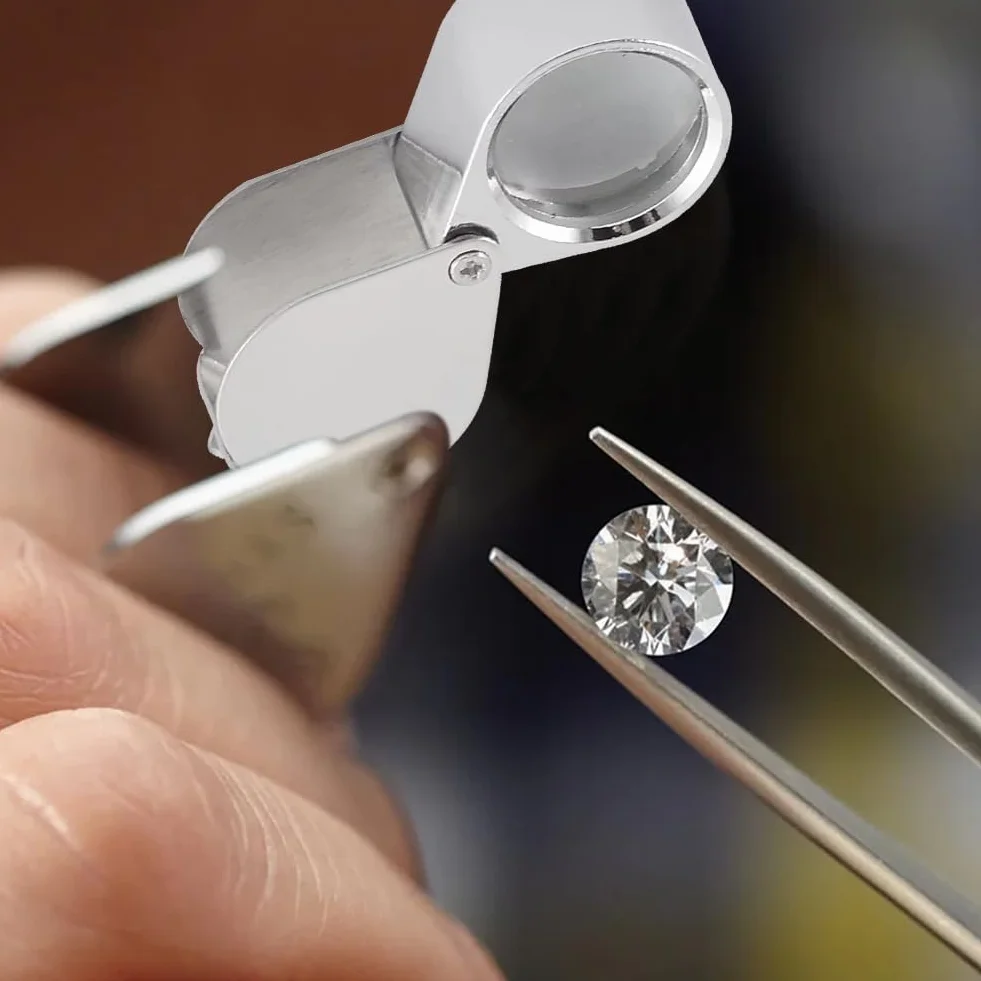 Lupa de Bolsillo 20 Aumentos Lente Geologia Gioielliere Gemme Diamanti Piante