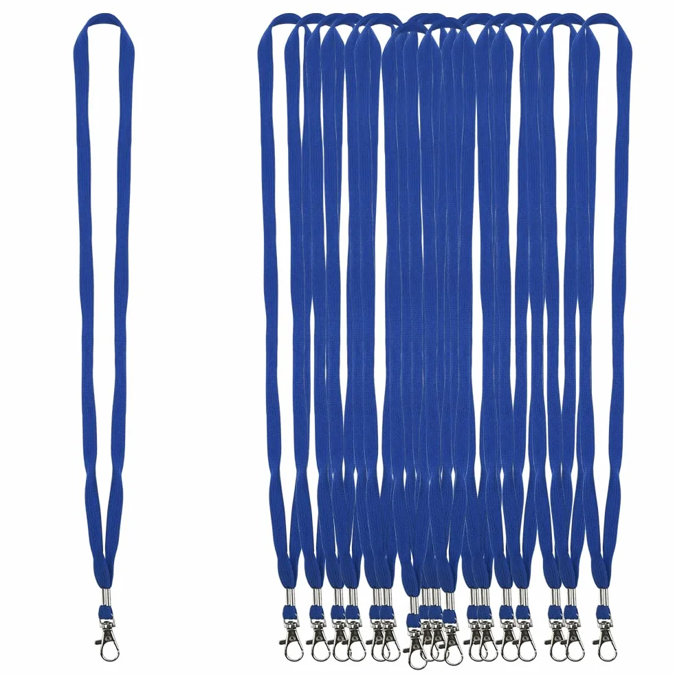 Cordino da Collo per Badge Blu 100 pezzi Laccio con Clip Lunghezza Personalizzata