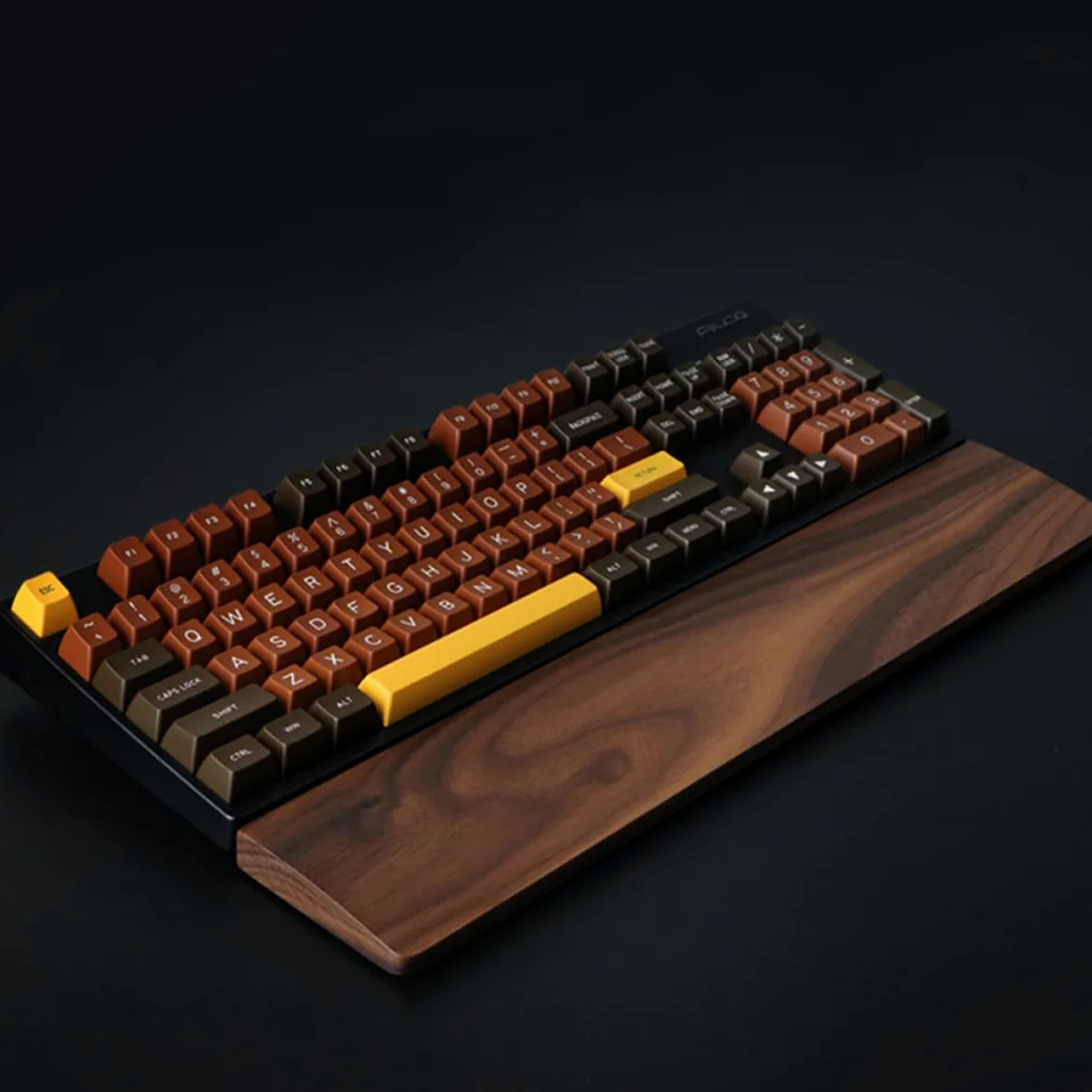 Poggia Polsi per Tastiera in Noce 440mm Marrone Caffè | Supporto per Polso, Venatura Naturale del Legno, Finitura Artigianale, Sostituzione per Pezzo Usurato
