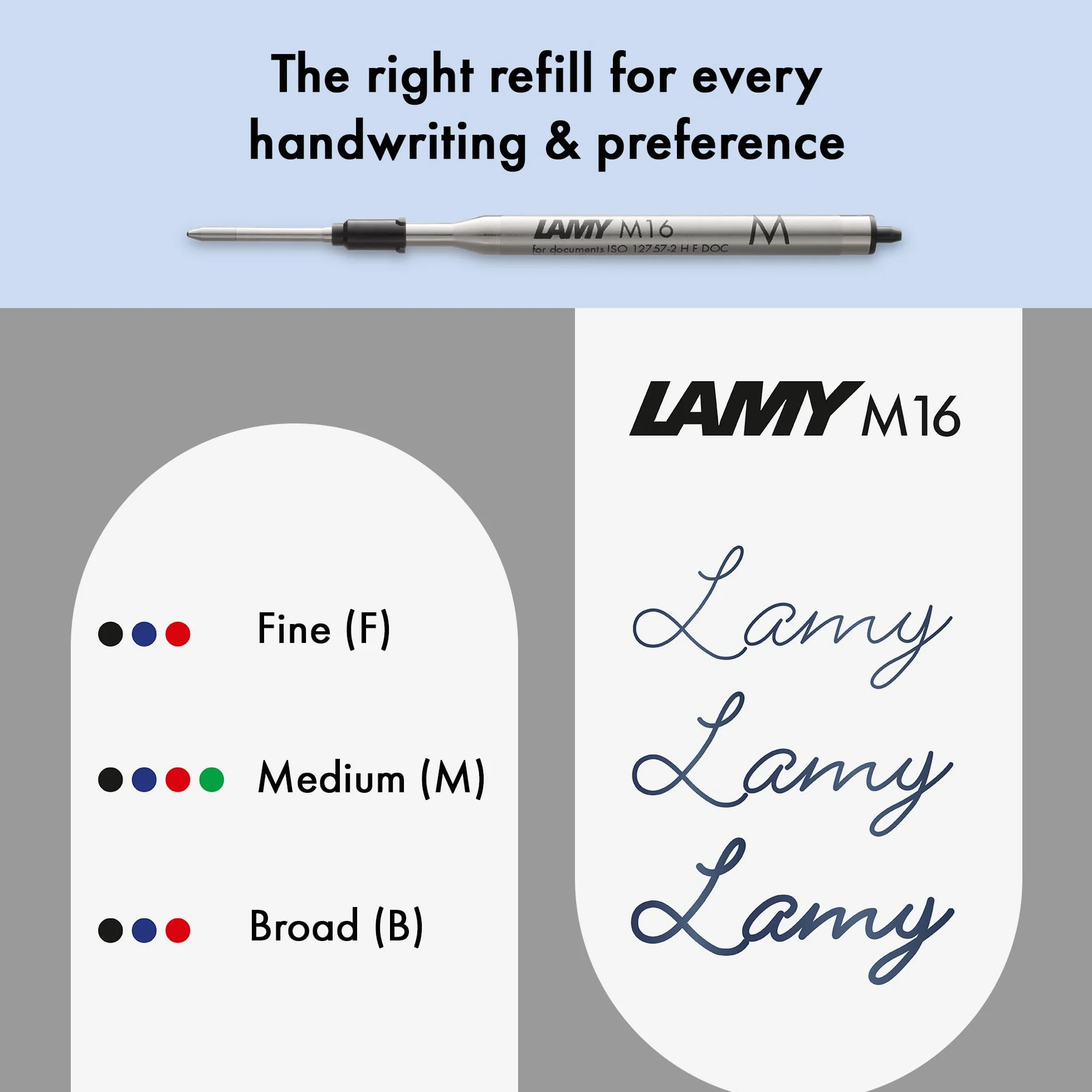 Lamy Logo Matt Blue Penna a Sfera Acciaio Inossidabile Tratto M Ricambio M 16 Blu