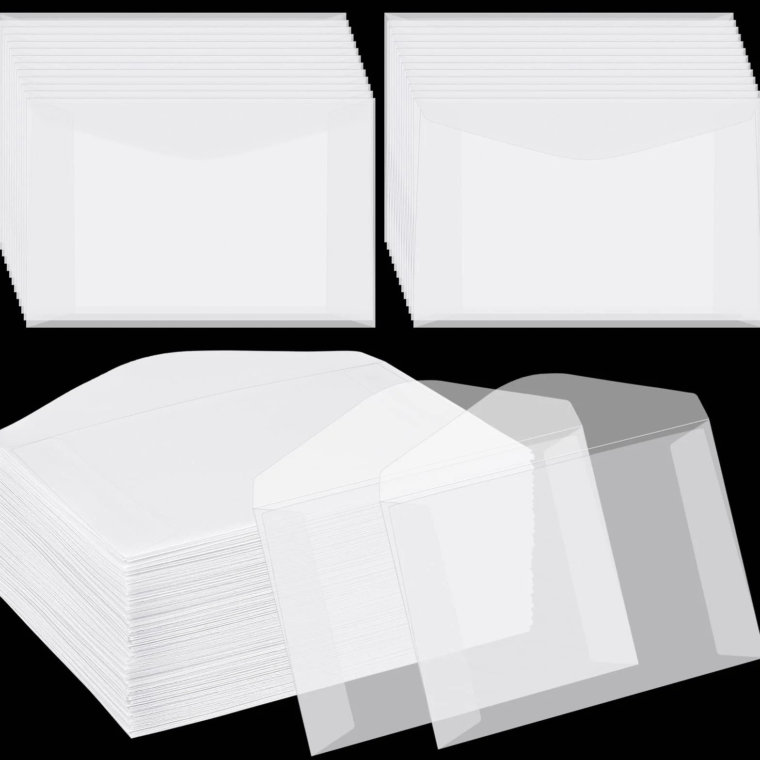 Buste Trasparenti in Carta di Pergamena 10,7 x 6,3 cm per Biglietti Lotteria Regali