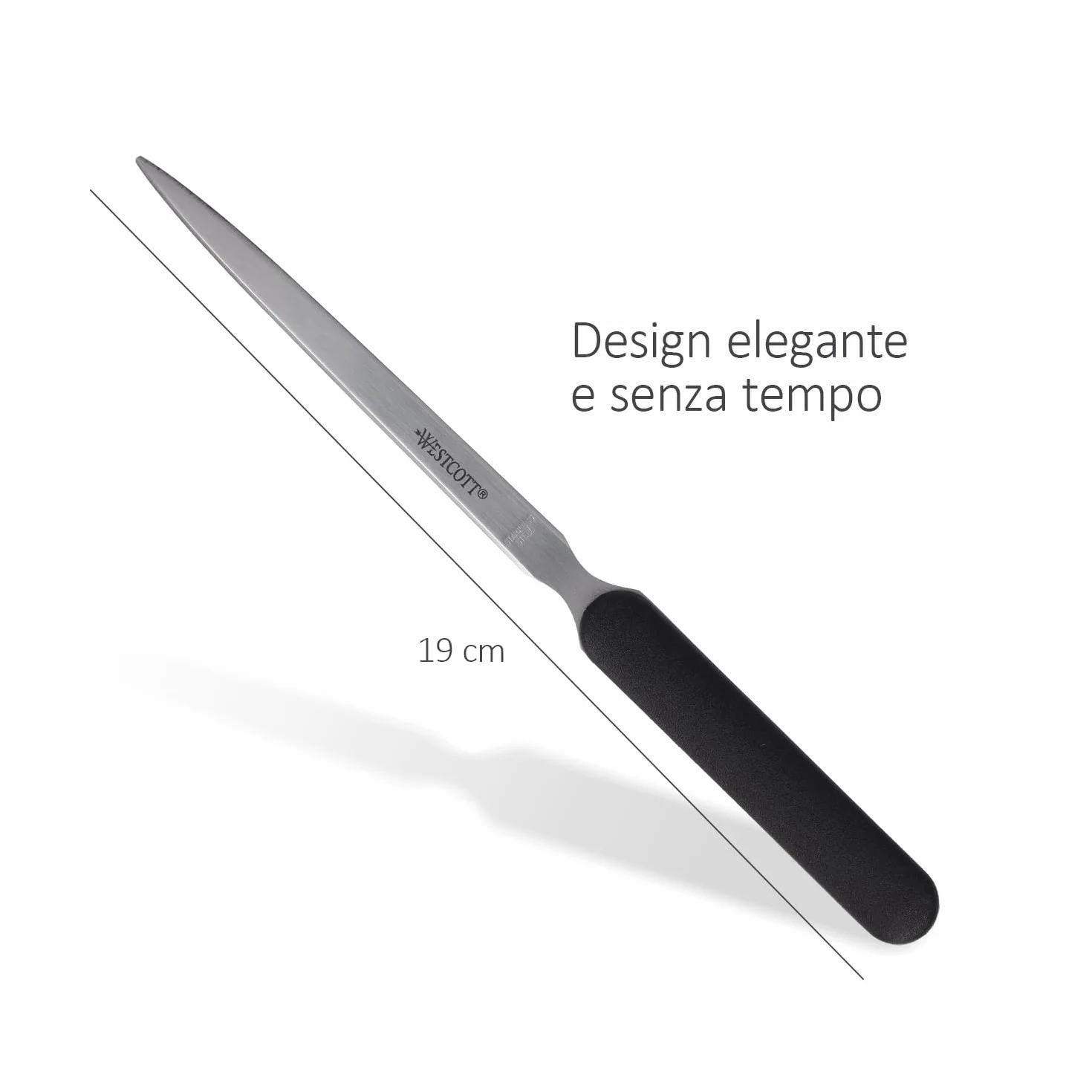 Westcott Tagliacarte con lama in acciaio inossidabile e impugnatura ergonomica in plastica nera