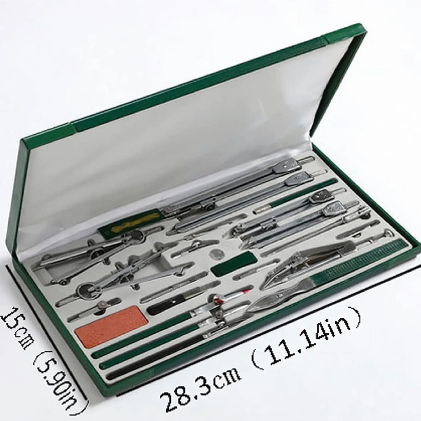 Set 23 Compassi In Acciaio Inox Per Disegnare Cerchi E Misurare Angoli | Modello Di Grandi Dimensioni (15x28,3 Cm), Adatto Alla Progettazione Architettonica E Ingegneristica