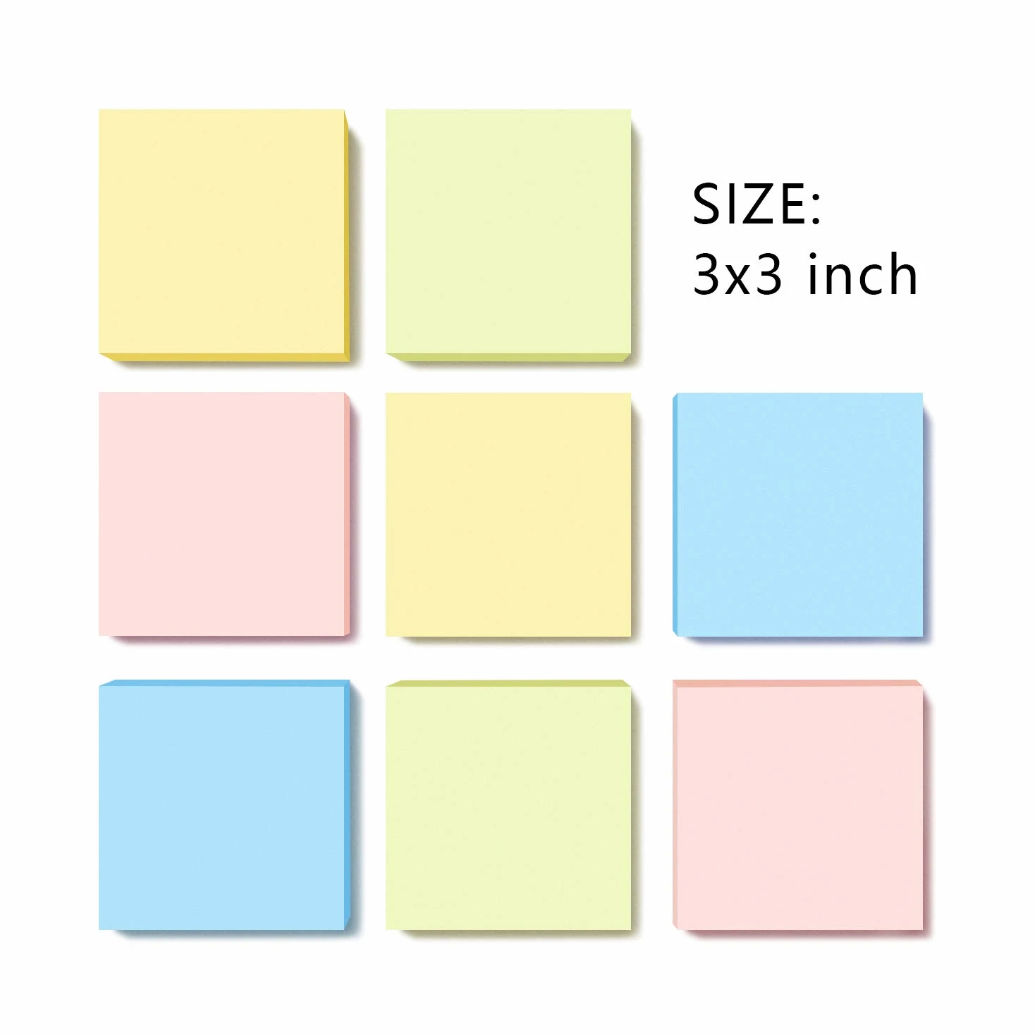8 blocchetti di foglietti adesivi pop-up, 3 x 3 ricariche di colori pastello, autoadesivi, super adesivi, confezione di grande valore