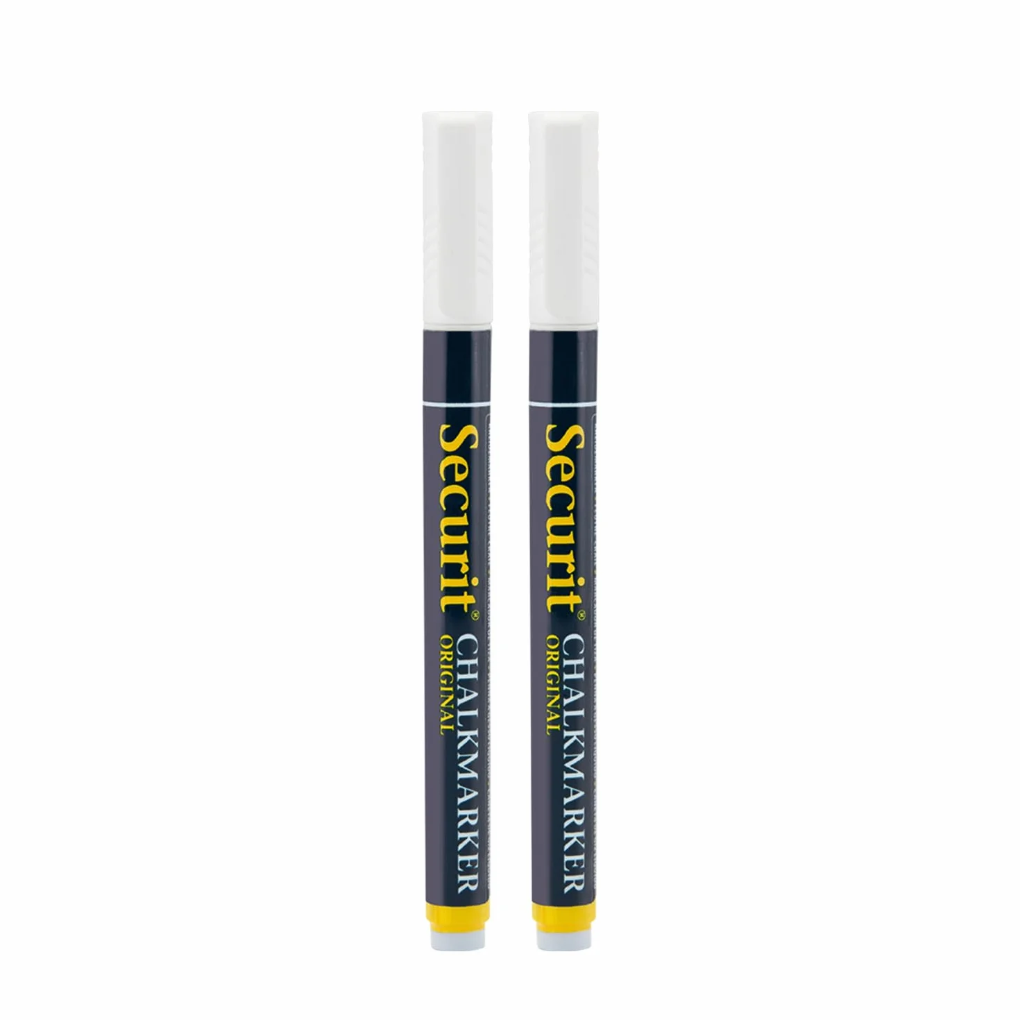 SECURIT Set Da 2 Pennarelli A Gesso Liquido Bianco Punta Fina 1-2mm