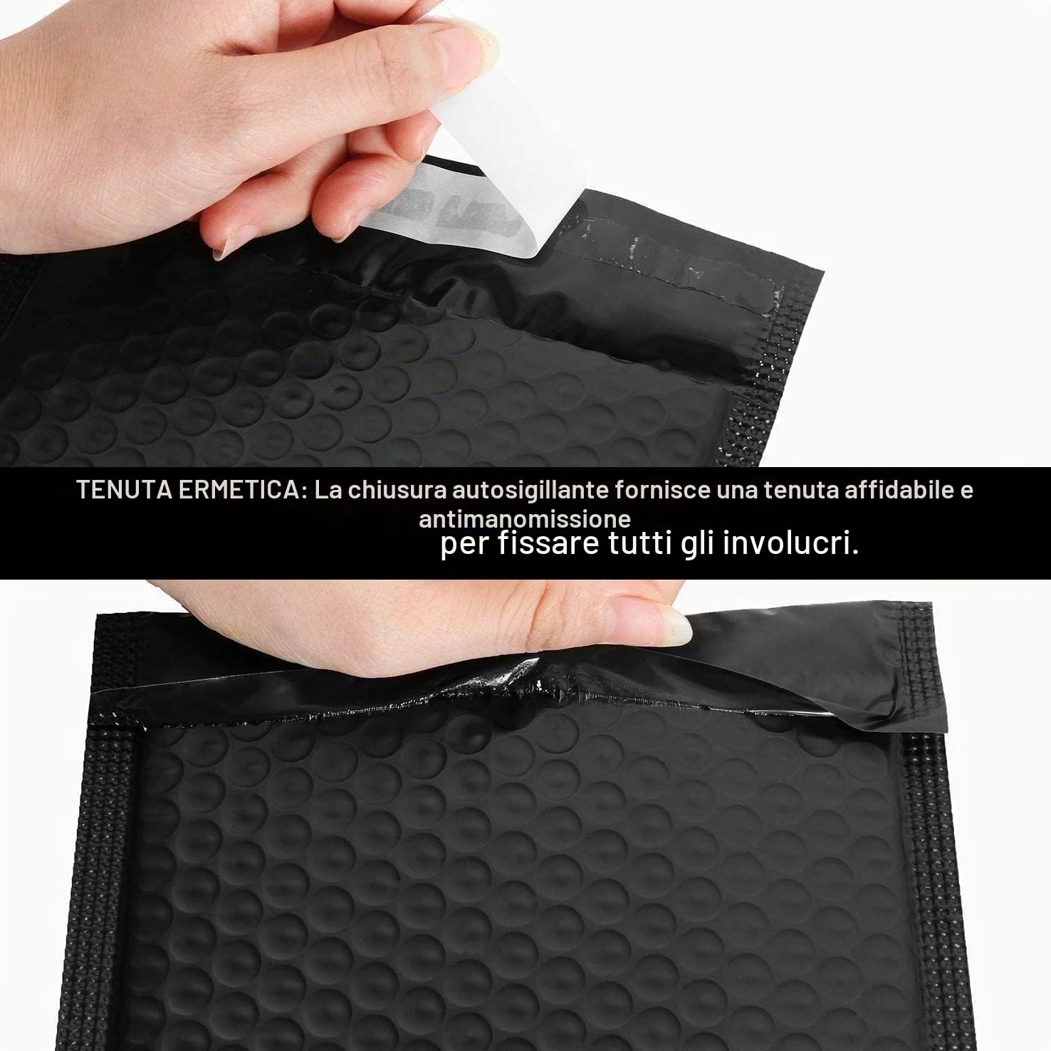 30 pezzi imbottiti autosigillanti, 25,4x33cm poli buste a bolle d'aria busta impermeabile Mailer Wrap, nero busta di schiuma per l'imballaggio