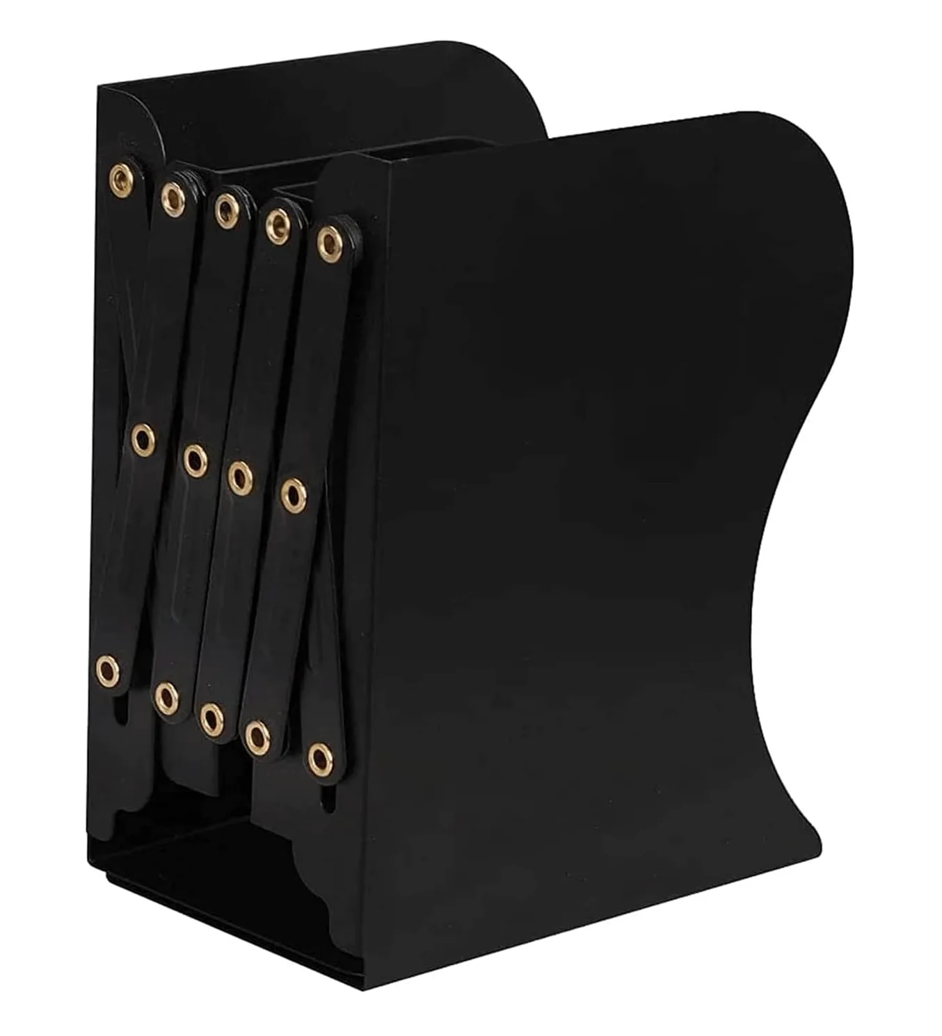 Reggi Libri, Fermalibri Fermalibri in metallo per libri retrattili per carichi pesanti, fermalibri decorativi per divisori da tavolo antiscivolo di grande capacità Ufficio Casa Scrivania(Black)