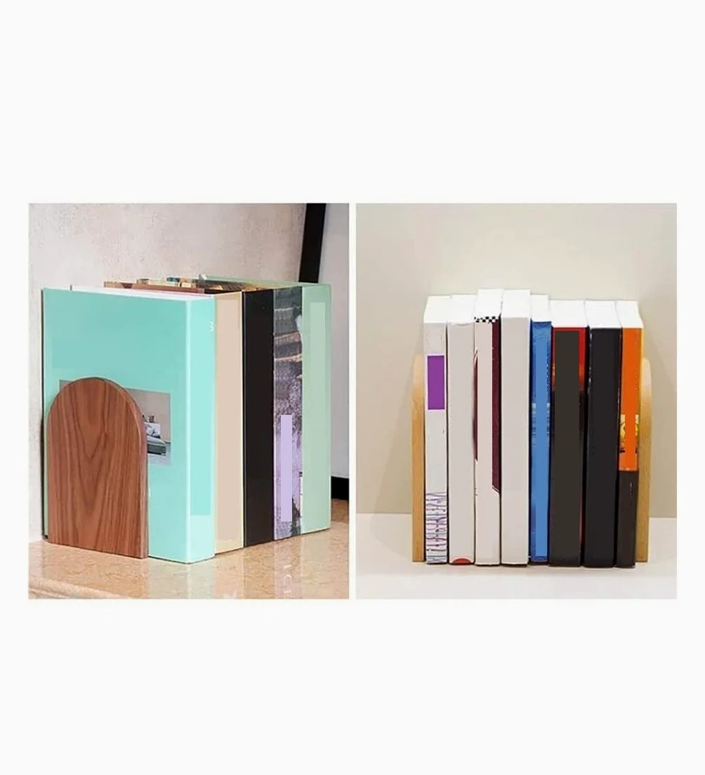 Reggi Libri, Fermalibri Fermalibri Universali Per Scaffali, Antiscivolo, Decorativo In Legno Resistente Ufficio Casa Scrivania