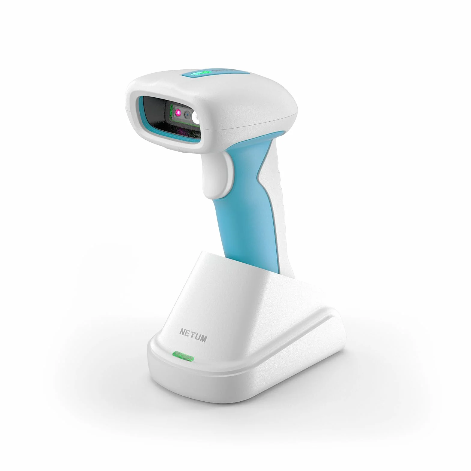 NETUM RD-1962 Scanner Barcode 1D/2D Wireless Blu-Bianco Antimicrobico, Sensore CMOS 1280×800, 2.4G + Bluetooth, Design IP67 Resistente, Modalità Hands-Free per Cliniche e Ospedali