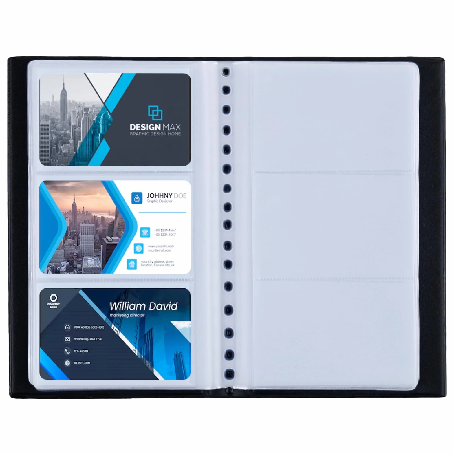 Zacro Porta Biglietti da Visita in PVC 240 Carte Portafoglio Porta Carte di Credito Nero