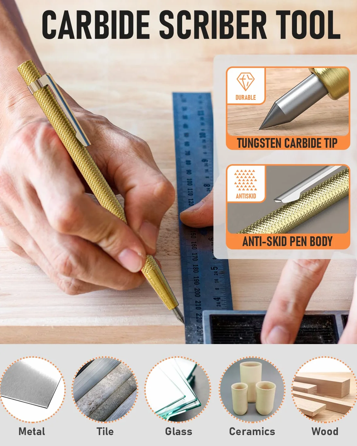 Nicpro Set di matite meccaniche da carpentiere 76 ricariche 5 pezzi colorati lavorazione legno fori profondi temperamatite gomme
