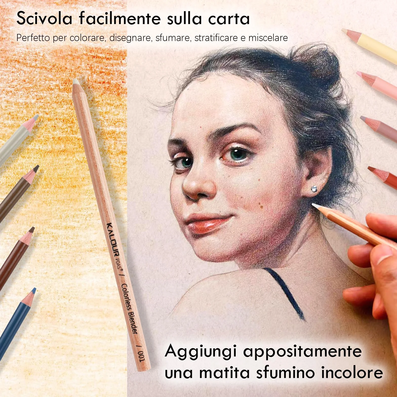 KALOUR PDAS 36 Toni Pelle Matite Colorate Set Ritratto a Base di Olio per Principianti Artista Adulto