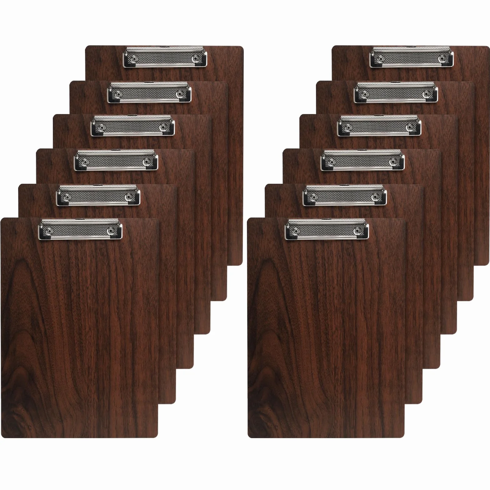 12 Pezzi Portablocco di Legno A5, Portablocchi con Clip in Metallo | Legno Portablocco, Tavolette per Appunti con Clip, Portablocco con Ferma-documenti, per Ufficio Scuola Casa
