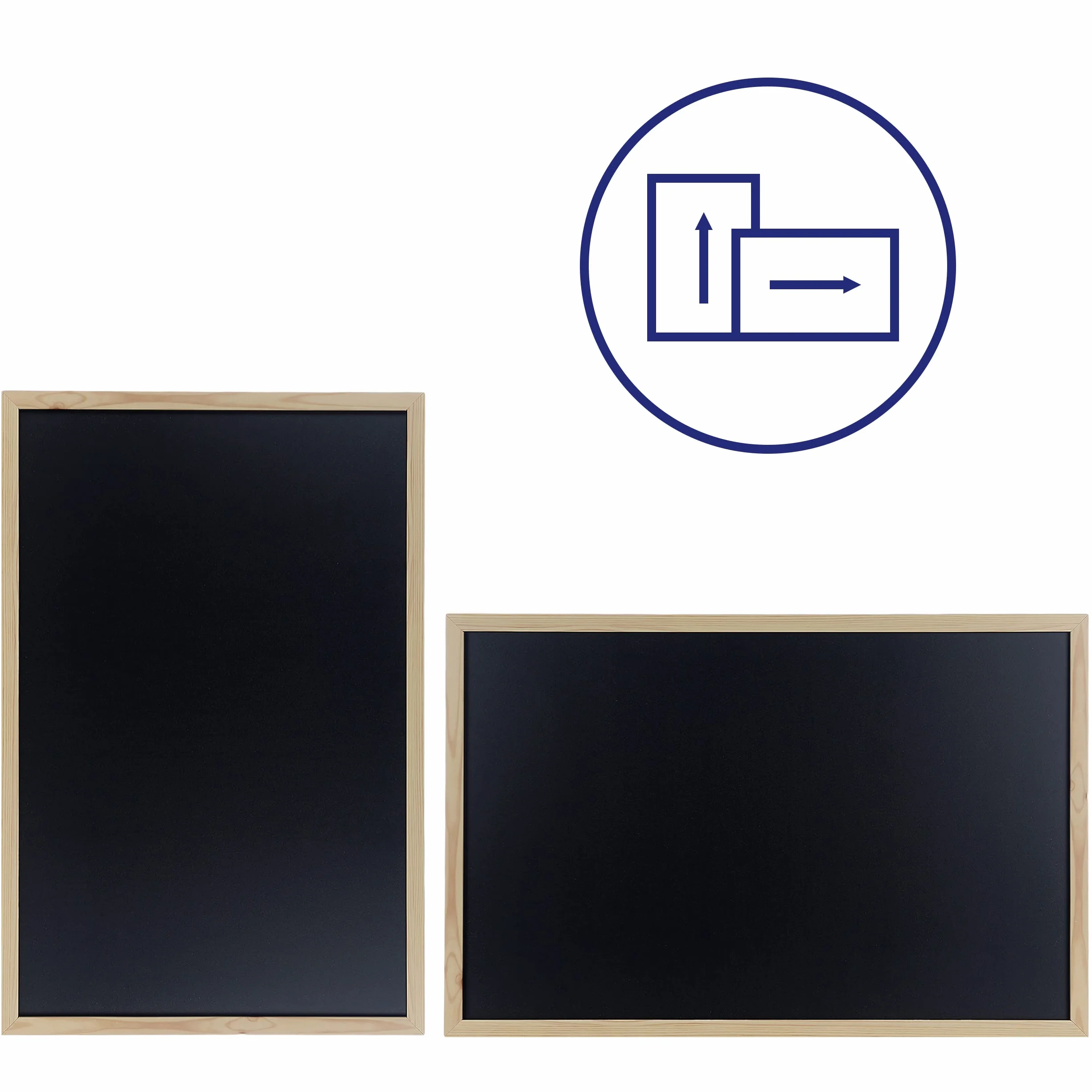 Lavagna Cancellabile Nere 40x60cm con Cornice in Legno Naturale, Lavagana Nere Cancellabile a Secco per Uso con Tiza
