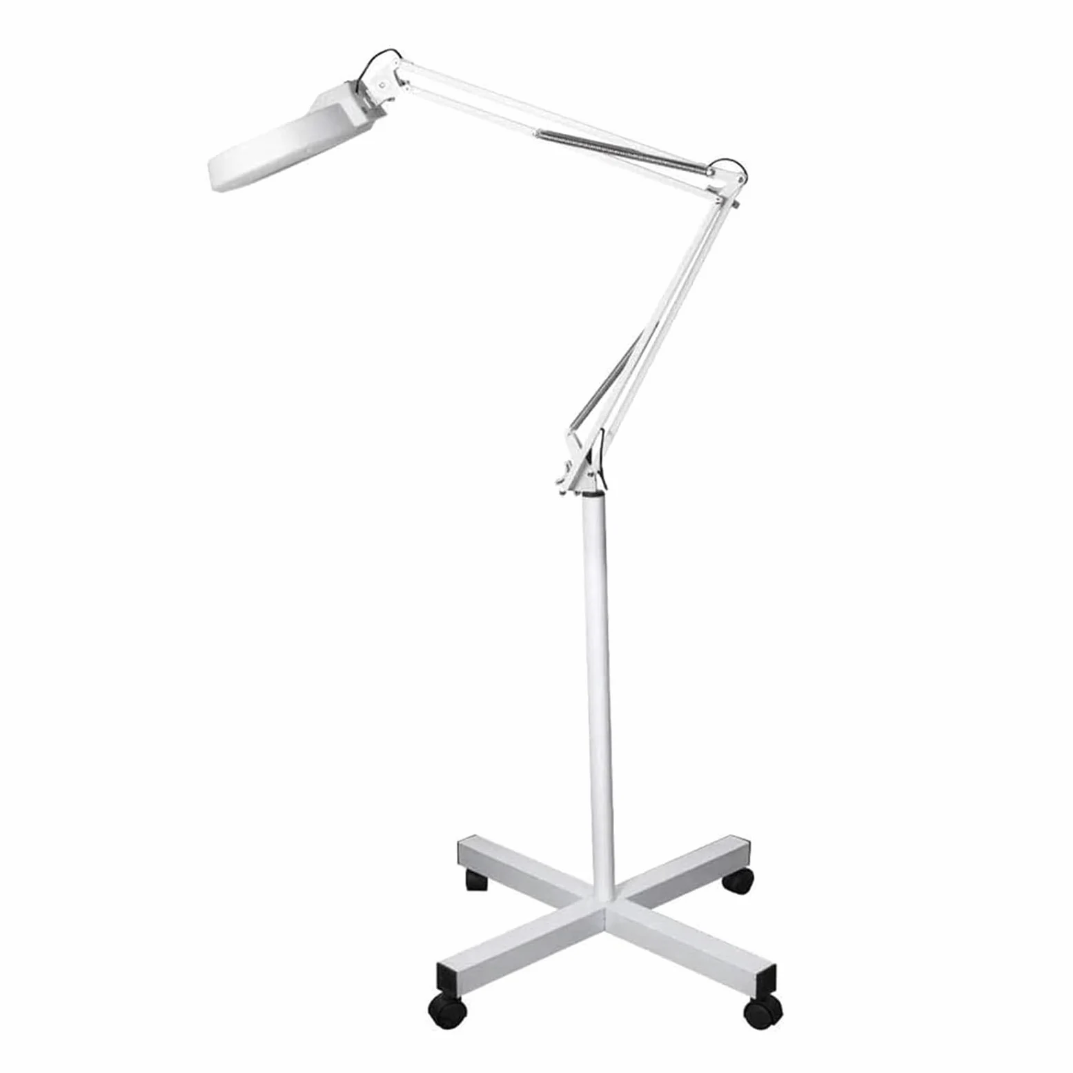 Lampada da Terra con Lente d;ingrandimento, Luce LED, Design Pieghevole e Ruote girevoli per lavori di Bellezza e Dettagli Professionali