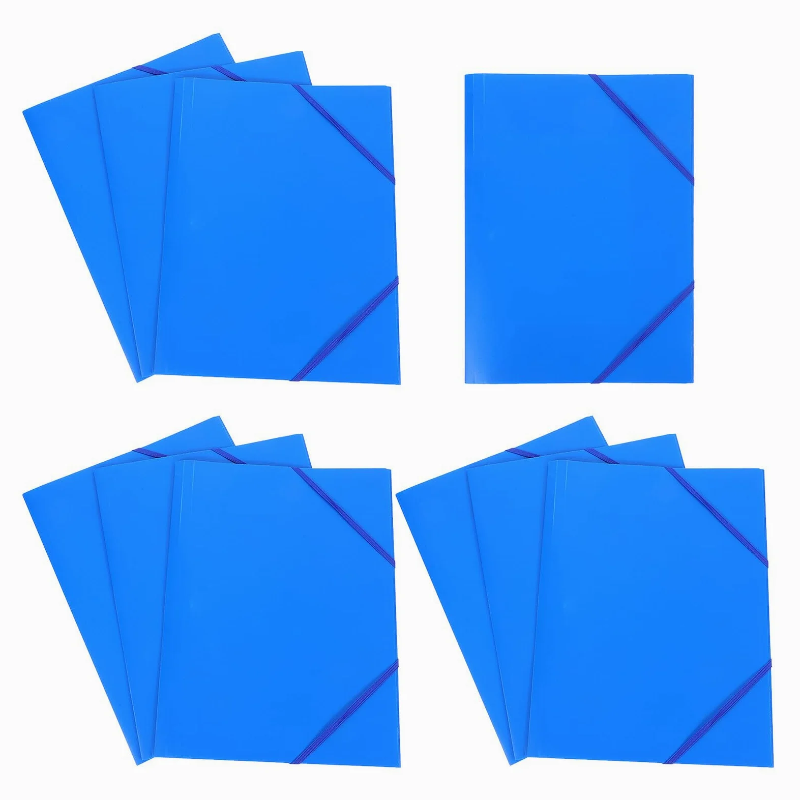 10pezzi Cartella Portadocumenti con Elastico Organizer Leggero e Portatile per Documenti Cartella in Plastica Resistente per Ufficio Scuola e Viaggio