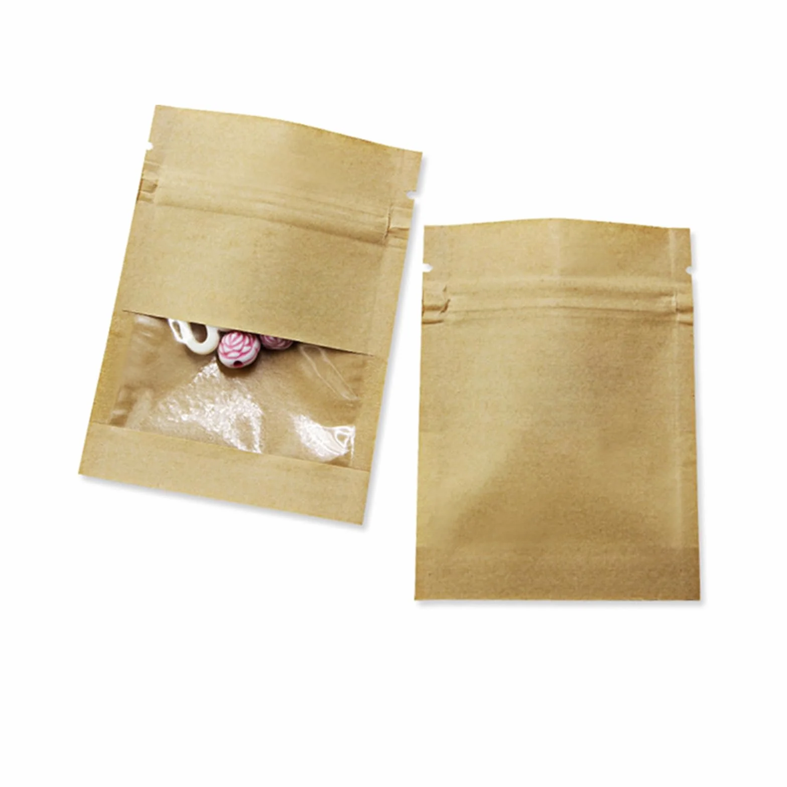 Buste Piccole Marroni 7x9cm con Finestra Trasparente per Monete - 100 Pezzi