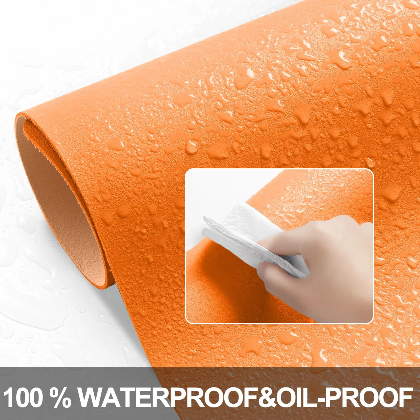 BUBM Tappetino multifunzionale per ufficio 80x40 cm sottomano scrivania impermeabile pelle PU mousepad ultrasottile antiscivolo Arancione